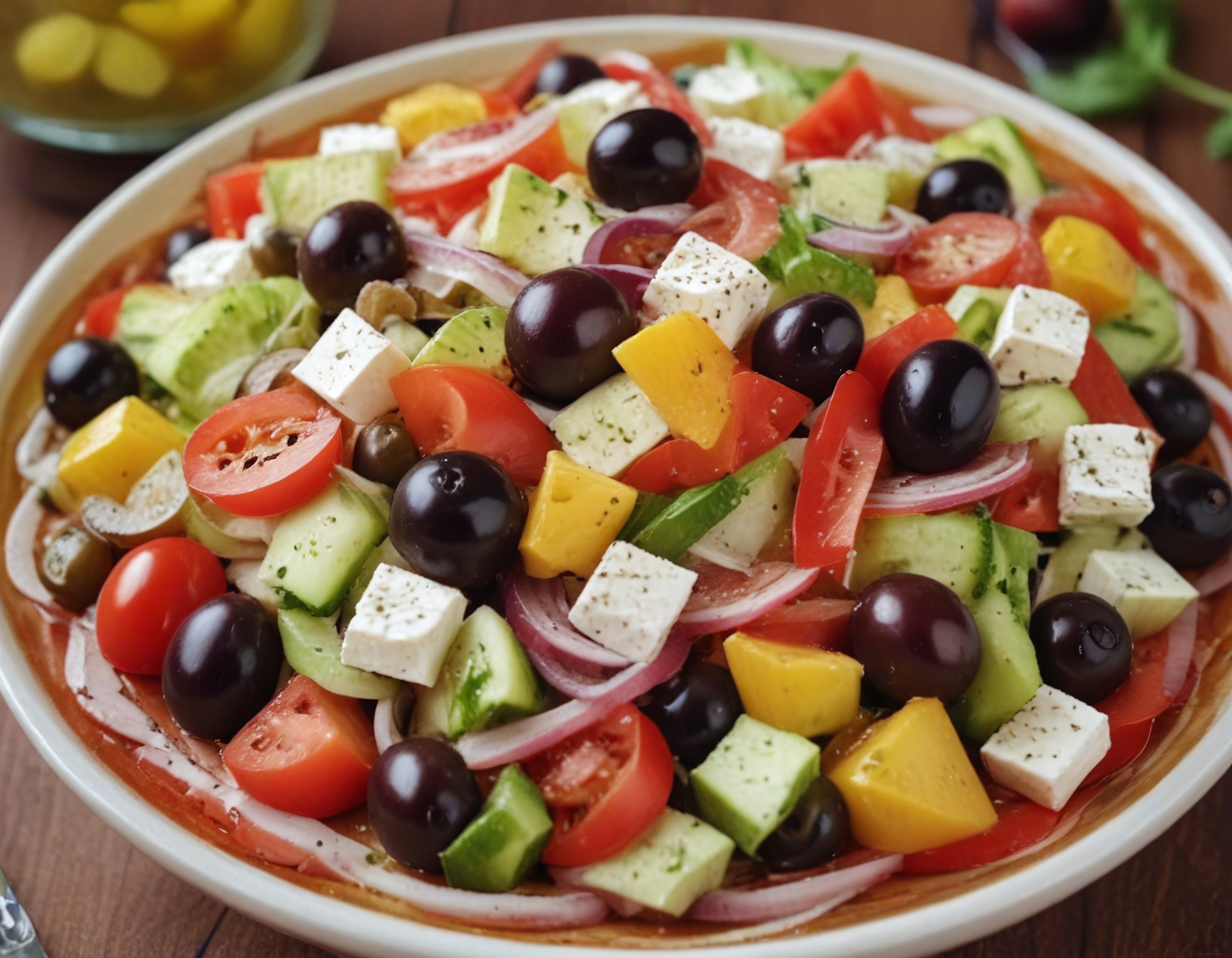 Taze Yunan Salatası: Domates, Beyaz Peynir ve Zeytin ile Akdeniz Lezzeti