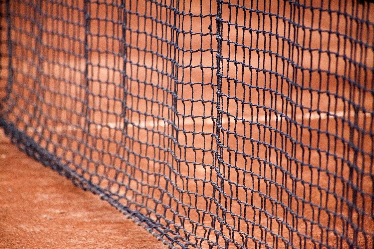 tenis kortu - kil ve siyah ağ