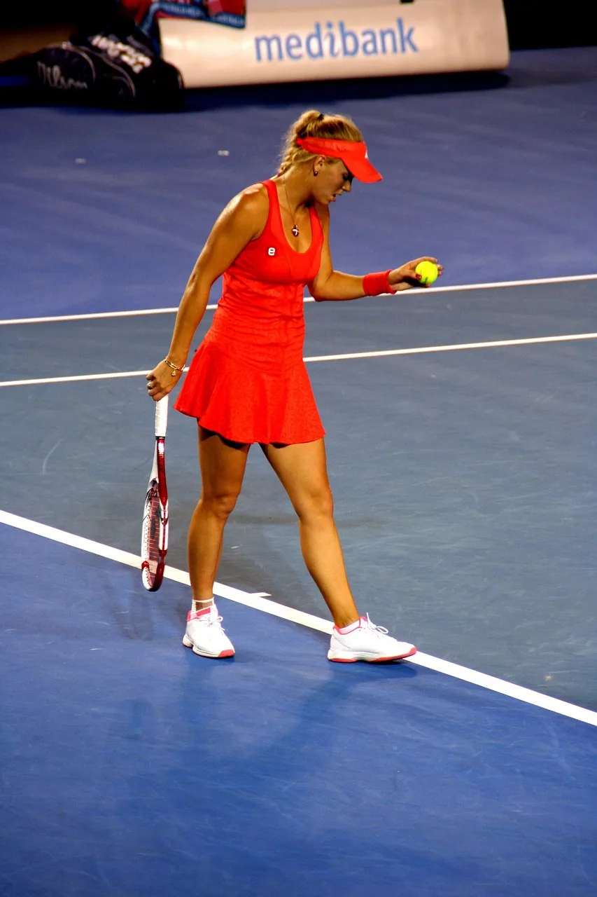 Tenis oyuncusu Caroline Wozniacki turnuva sahası