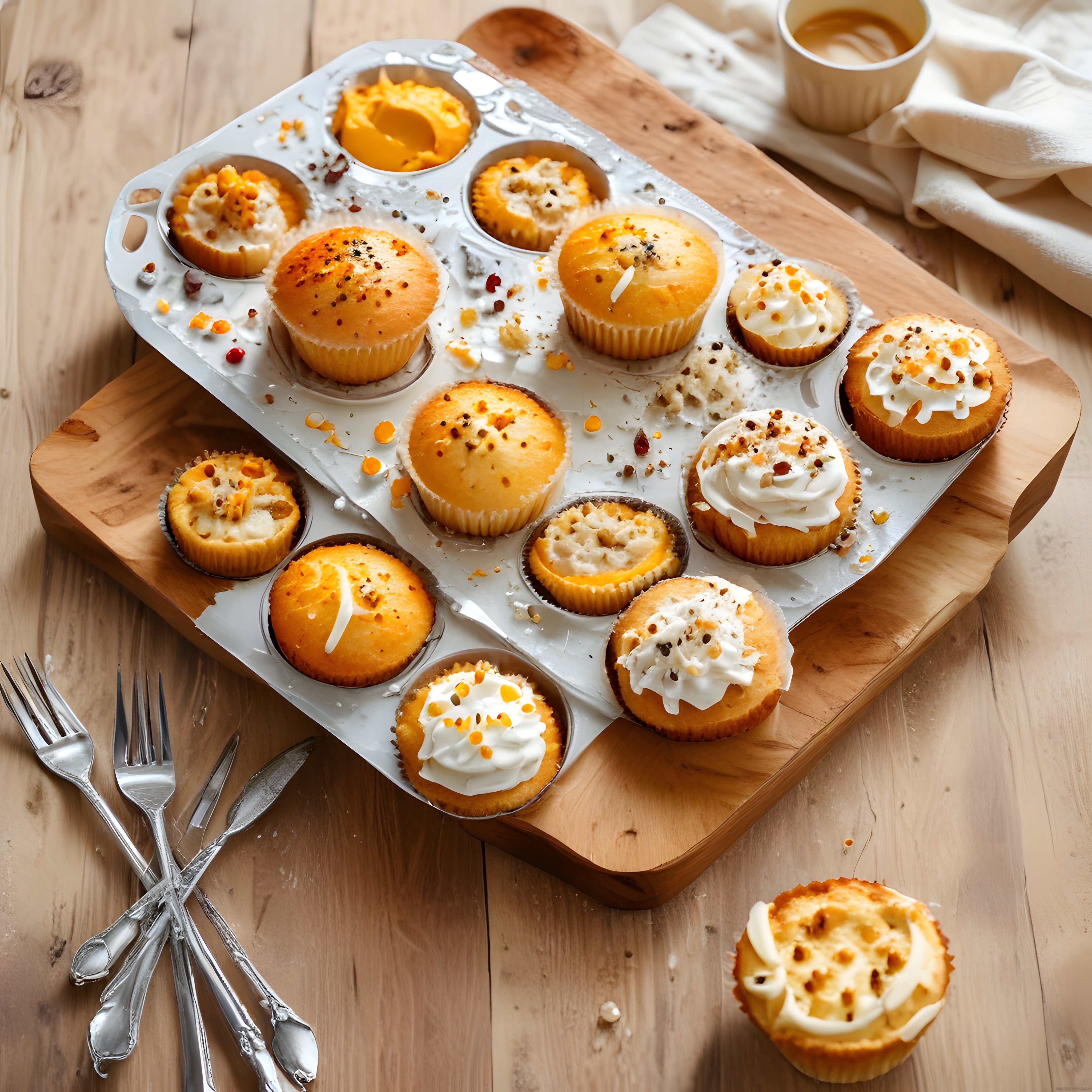 Tepside Kremalı Muffin Çeşitleri: Sıcak Kahve Eşliğinde Ev Yapımı Tatlı Sunumu