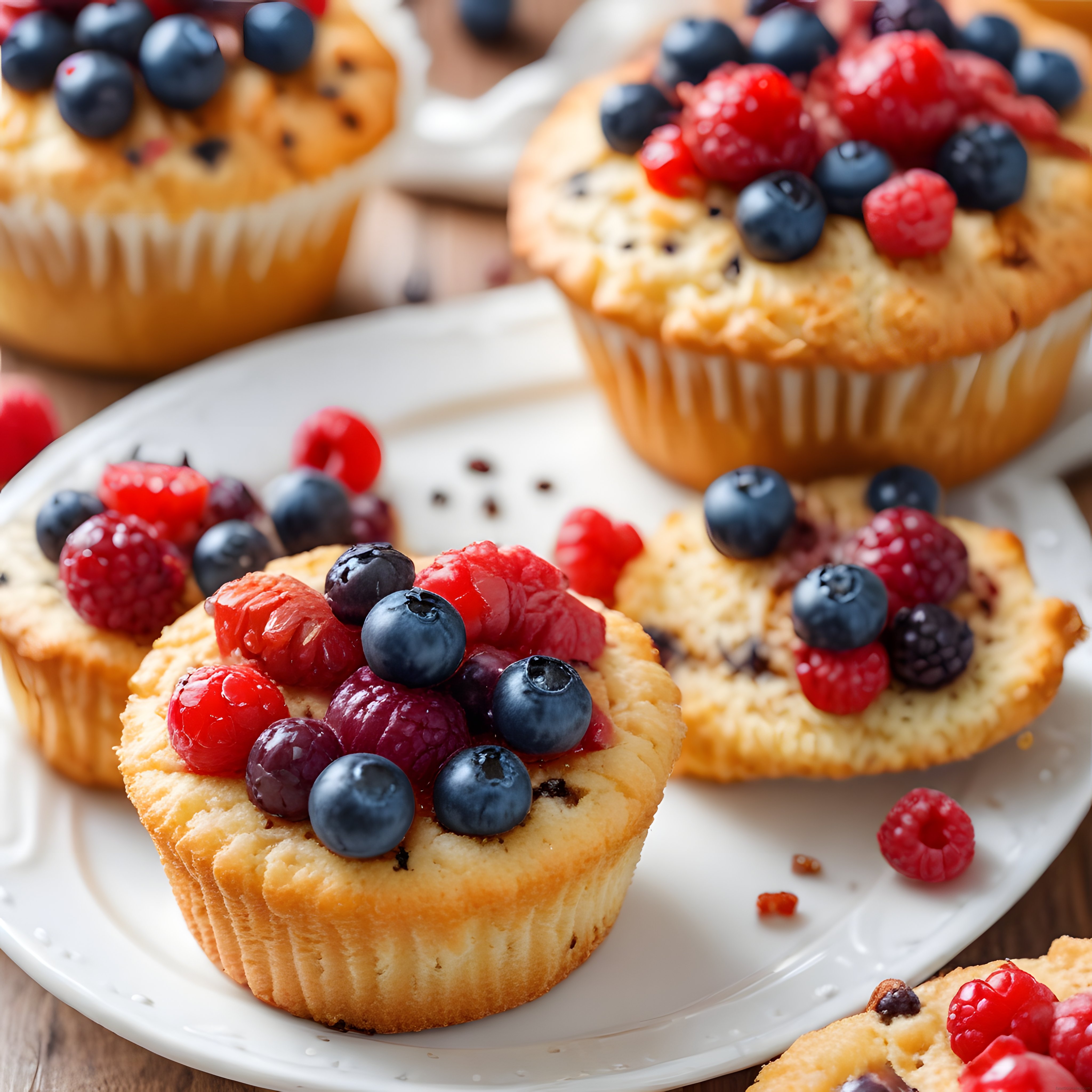 Tereyağlı Hamur Üzerine Taze Orman Meyveleriyle Süslenmiş Mini Tartoletler
