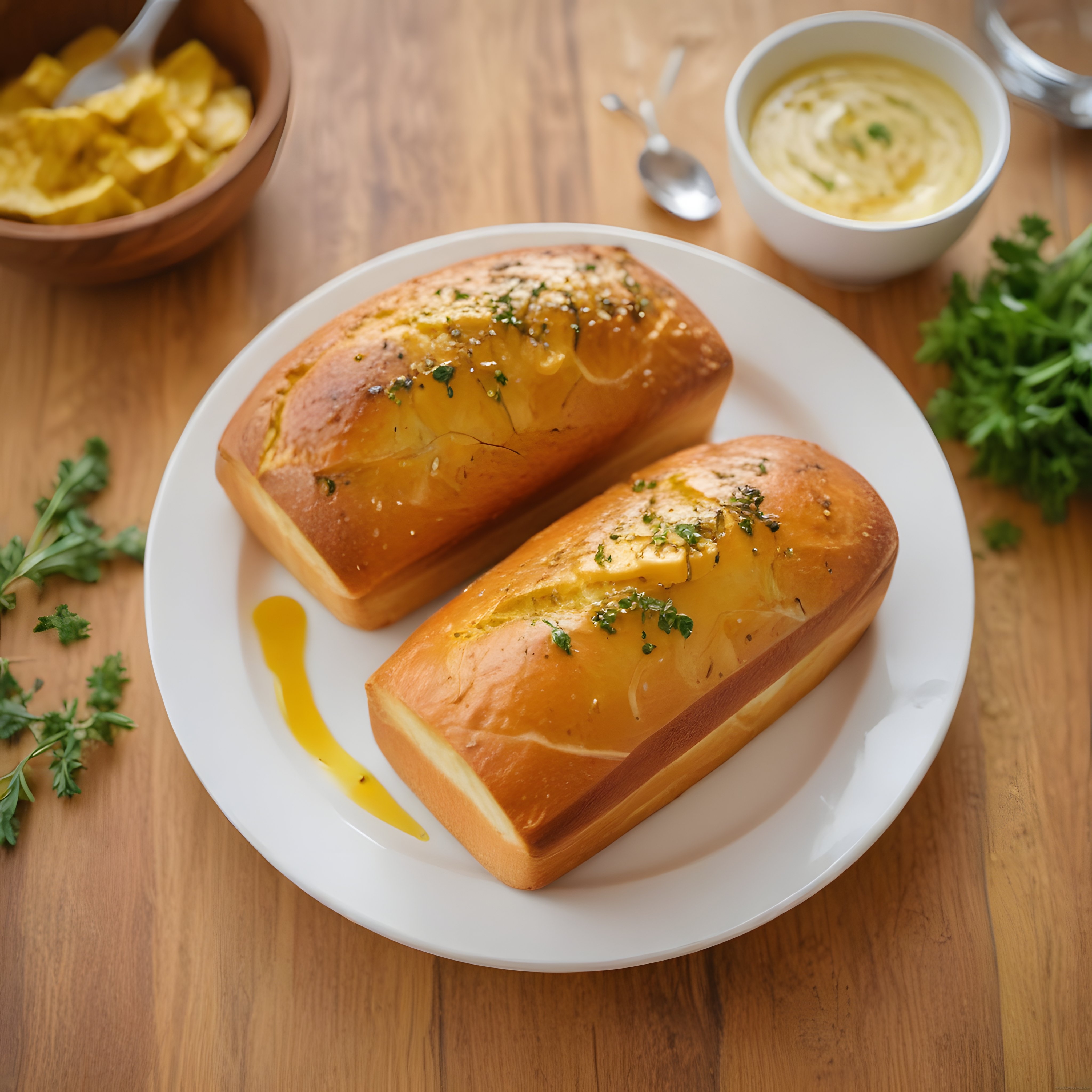 Tereyağlı ve Sarımsaklı Mis Kokulu Ekmek Tarifi Dip Sos ve Cips Eşliğinde