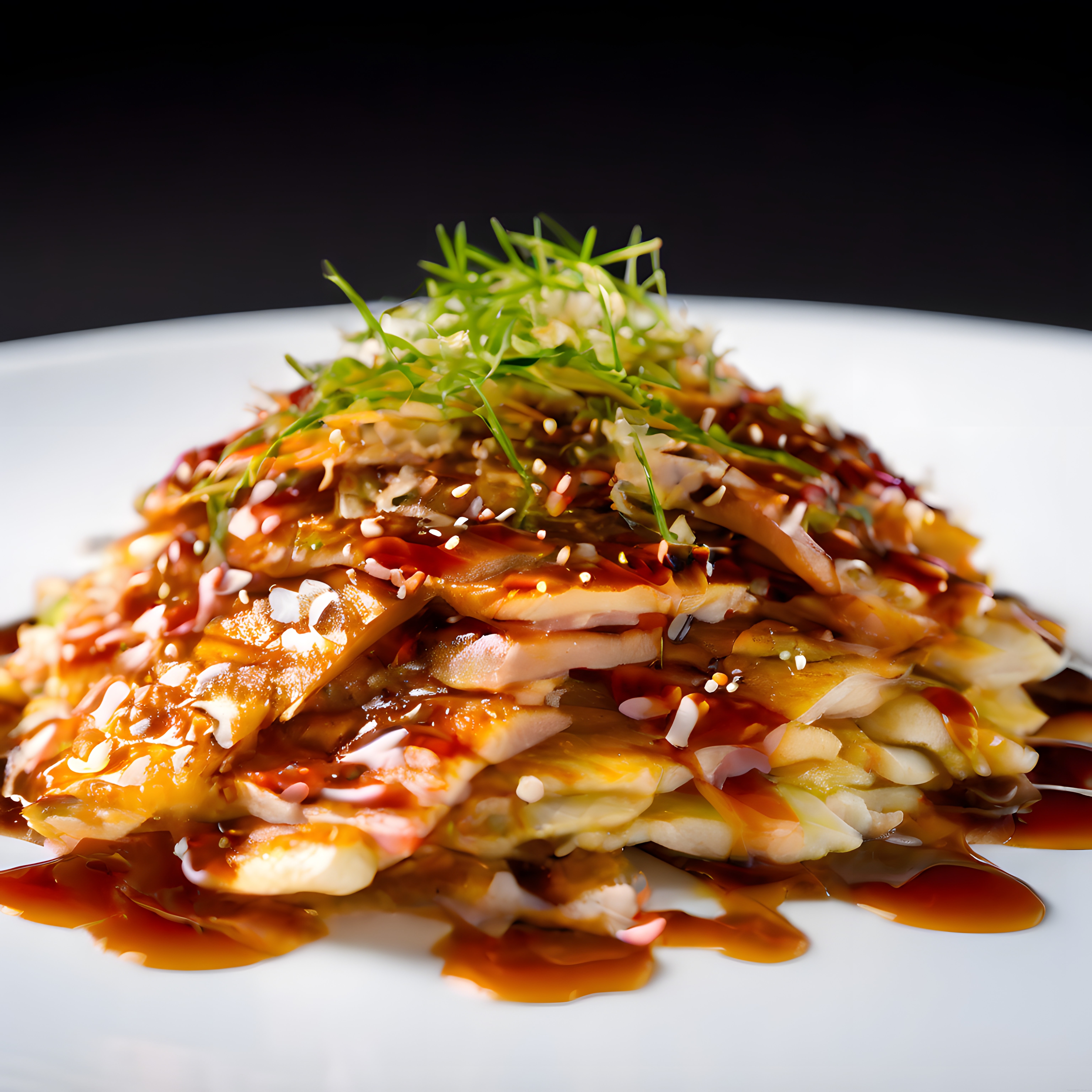 Teriyaki Soslu Izgara Tavuk Fileto Üzerine Susam ve Taze Yeşil Soğan