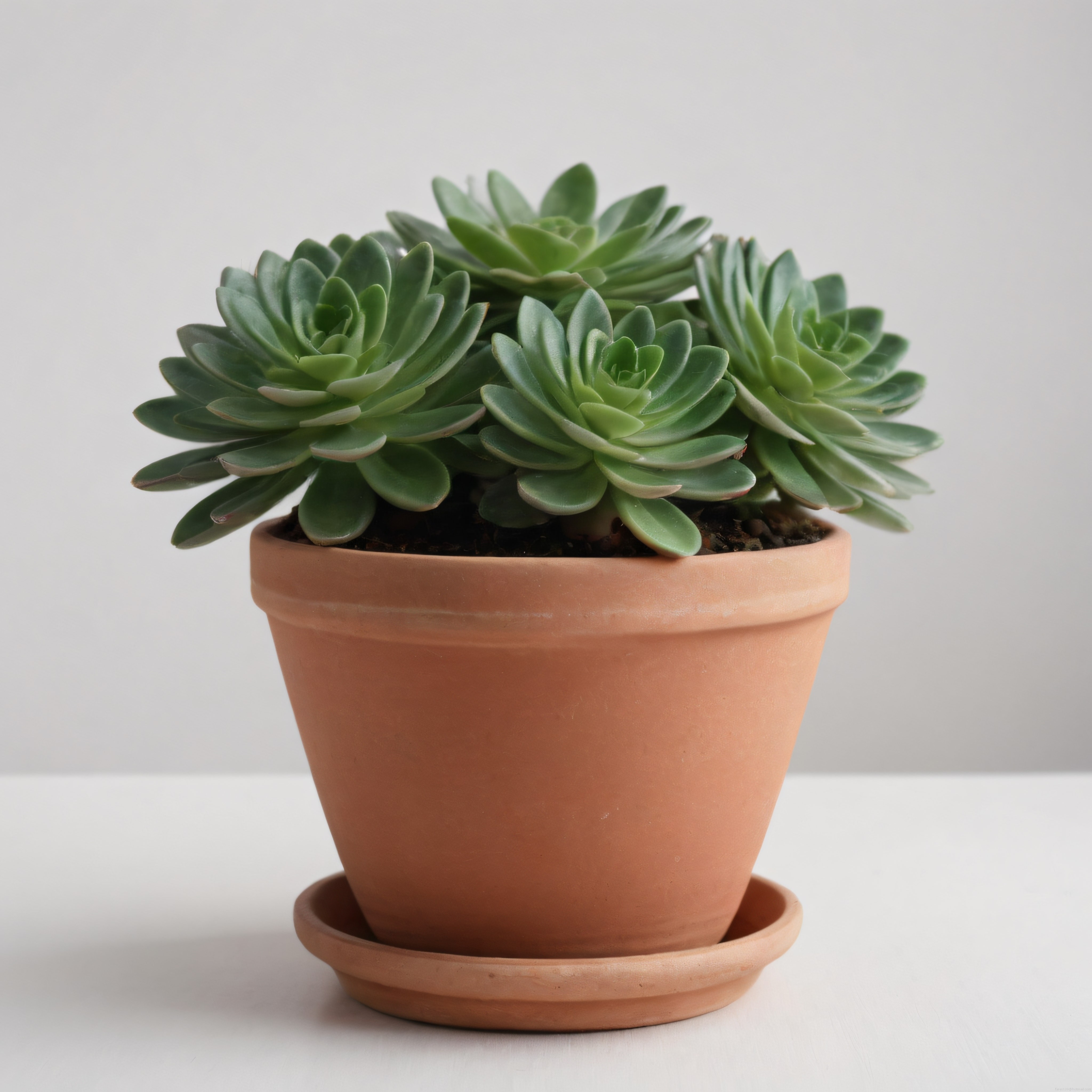 Terrakota Saksıda Echeveria Sukulentleri: Ev İçin Minimalist Dekorasyon