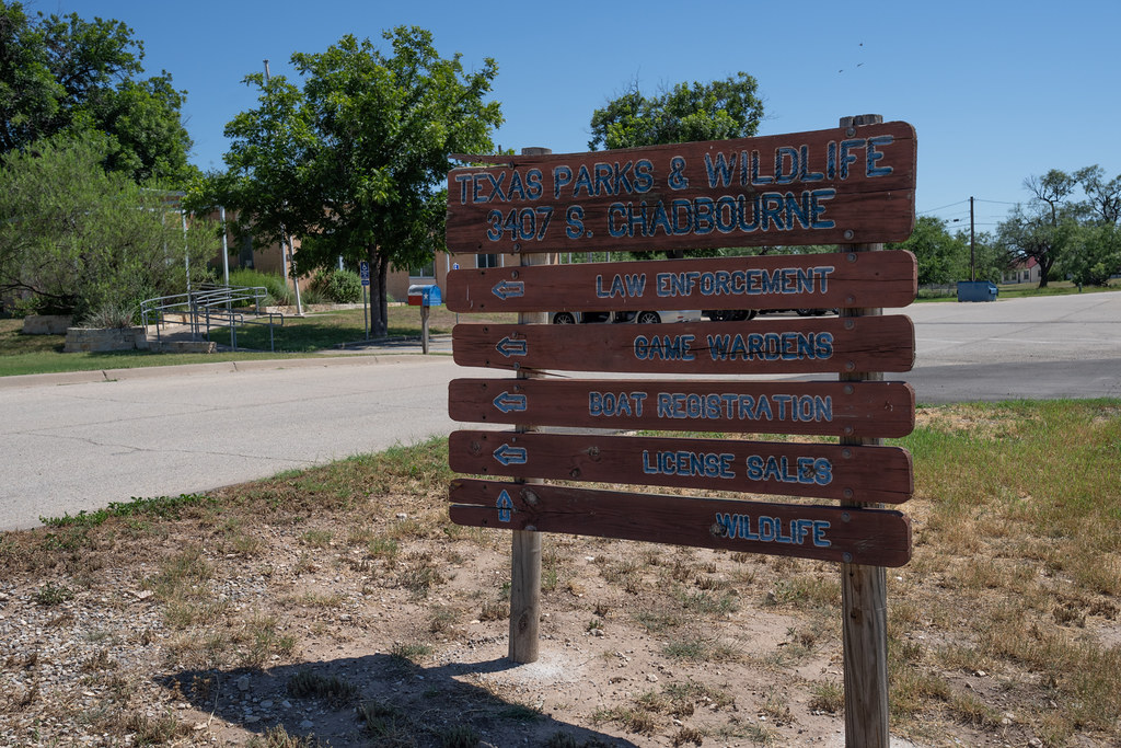 Texas Parks Wildlife Ahşap Yönlendirme Tabelası Ve Doğa Parkı Girişi