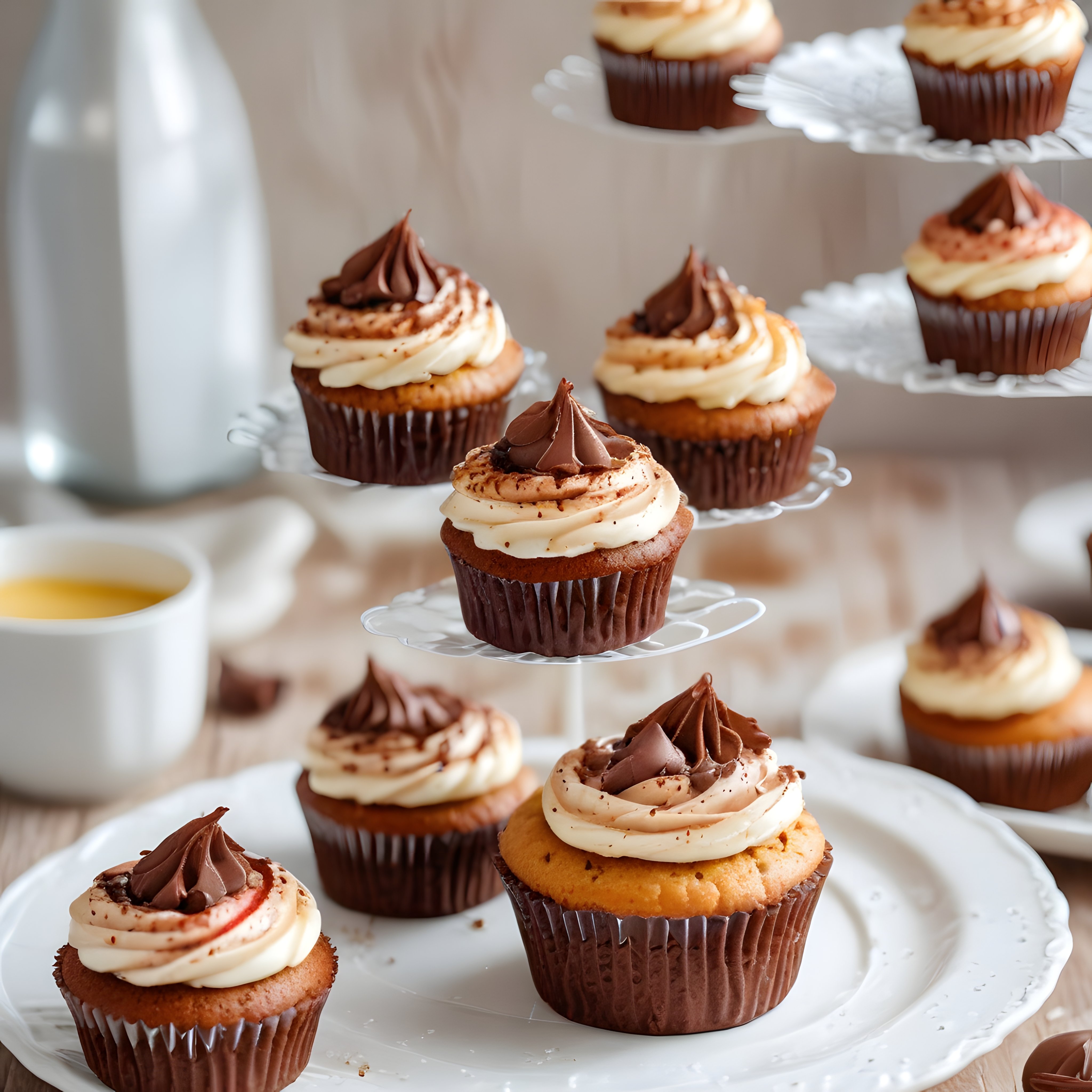 Tiramisu Cupcakeleri ve Sütlü Kahvaltı Sunumu: Ev Yapımı Nefis Tatlı Tarifleri