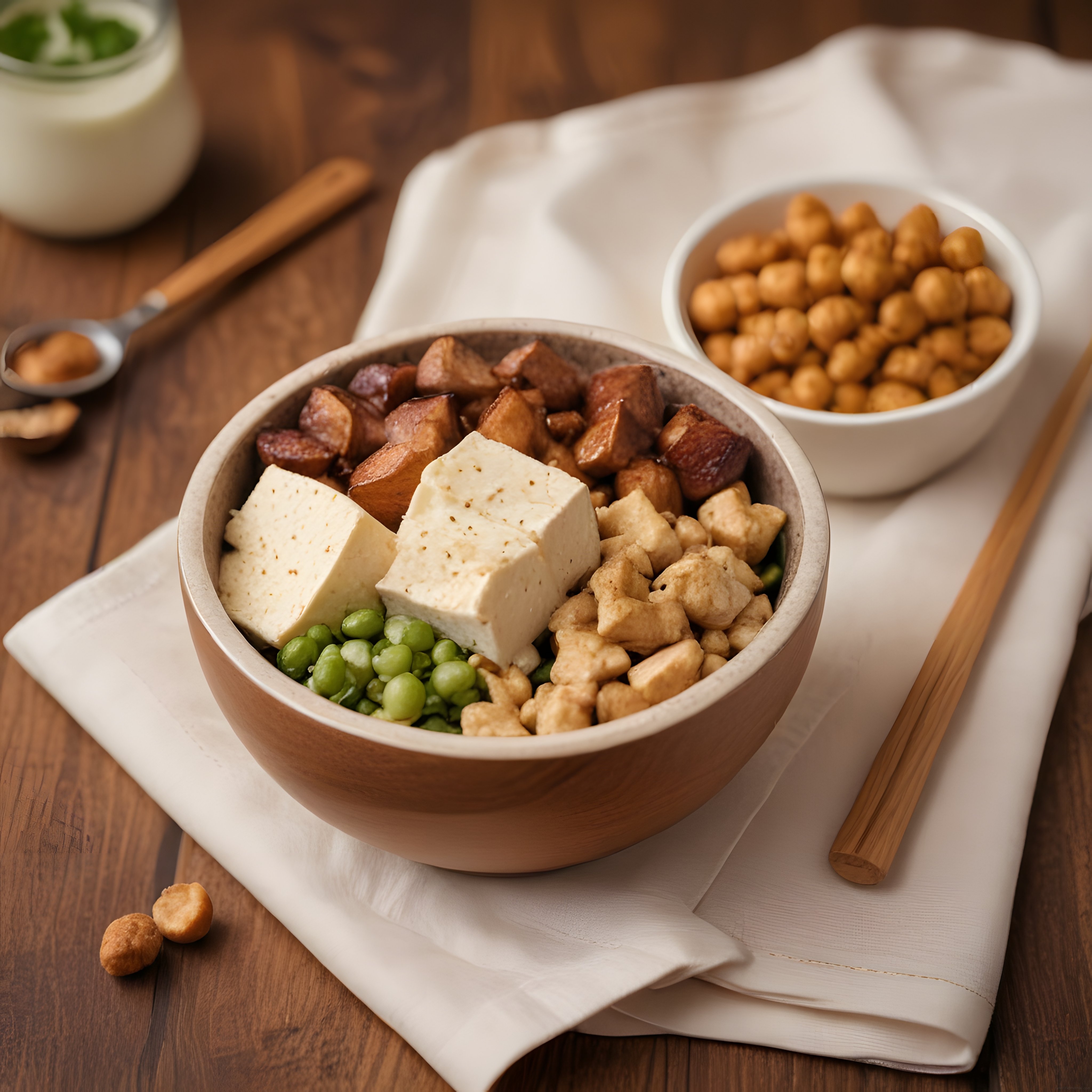 Toflu ve Nohutlu Sağlıklı Vegan Bowl: Besleyici Bitkisel Öğün Fikri