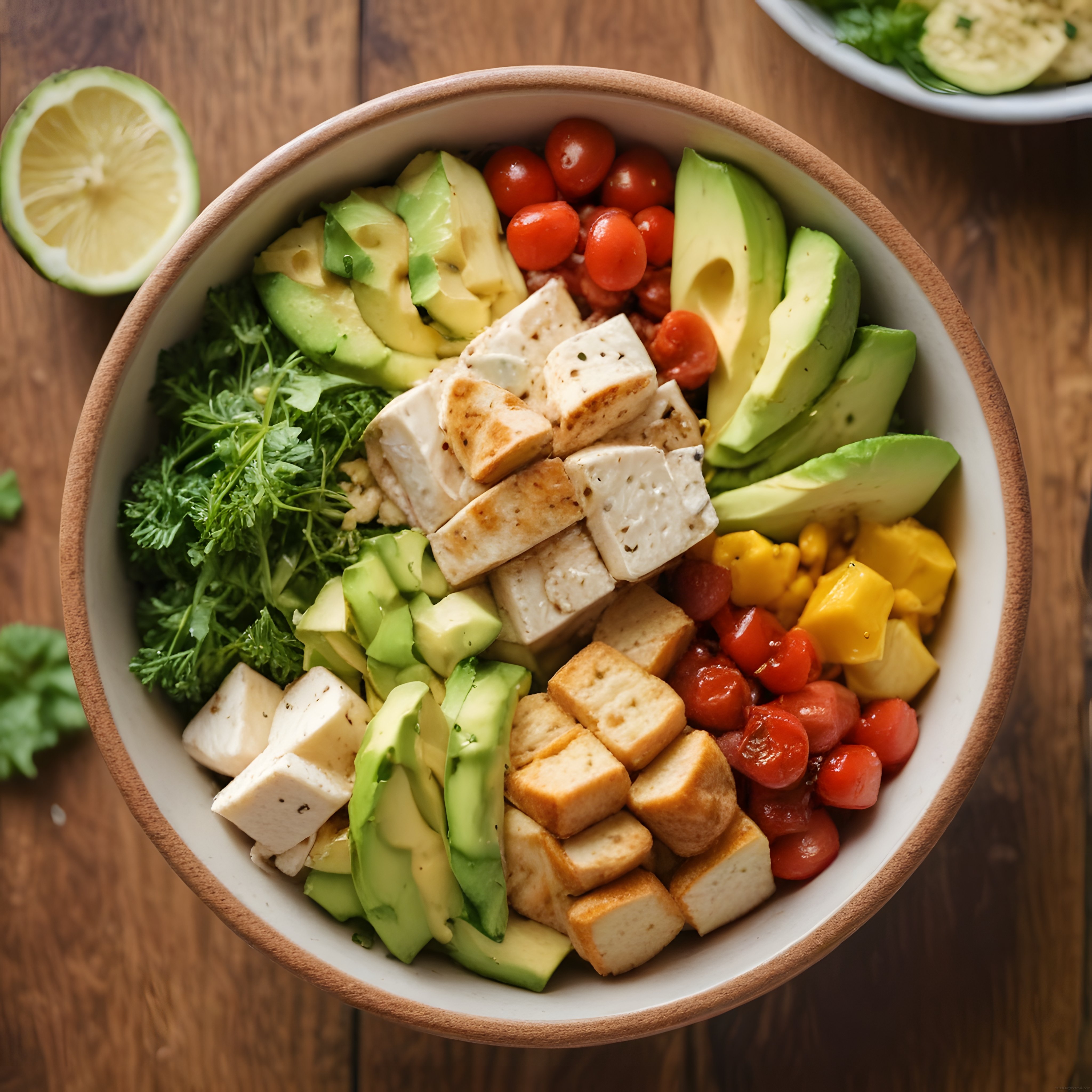 Tofu ve Avokadolu Renkli Vegan Bowl Tarifi: Sağlıklı ve Lezzetli