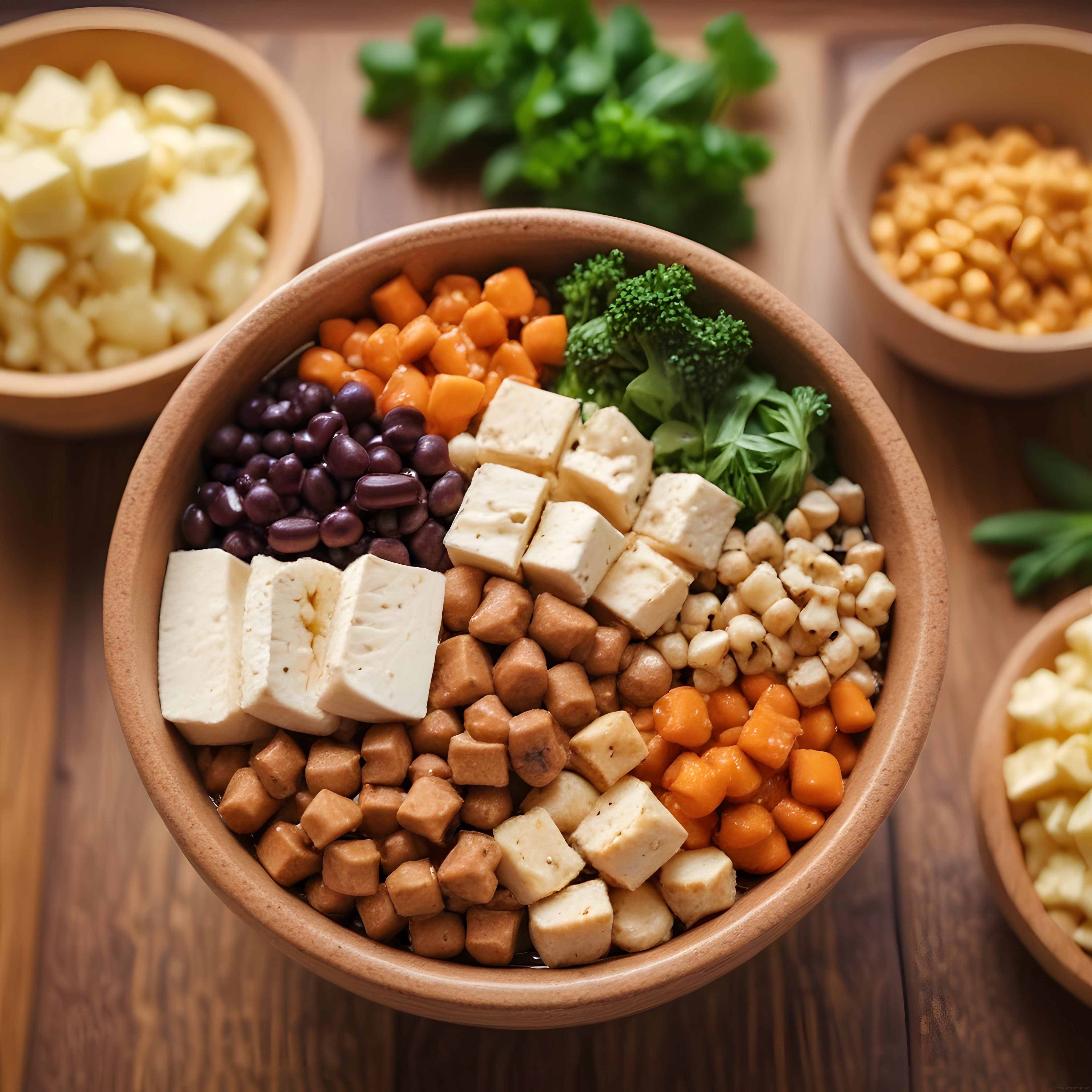Tofu ve Bakliyatlı Renkli Sağlıklı Vegan Beslenme Kasesi