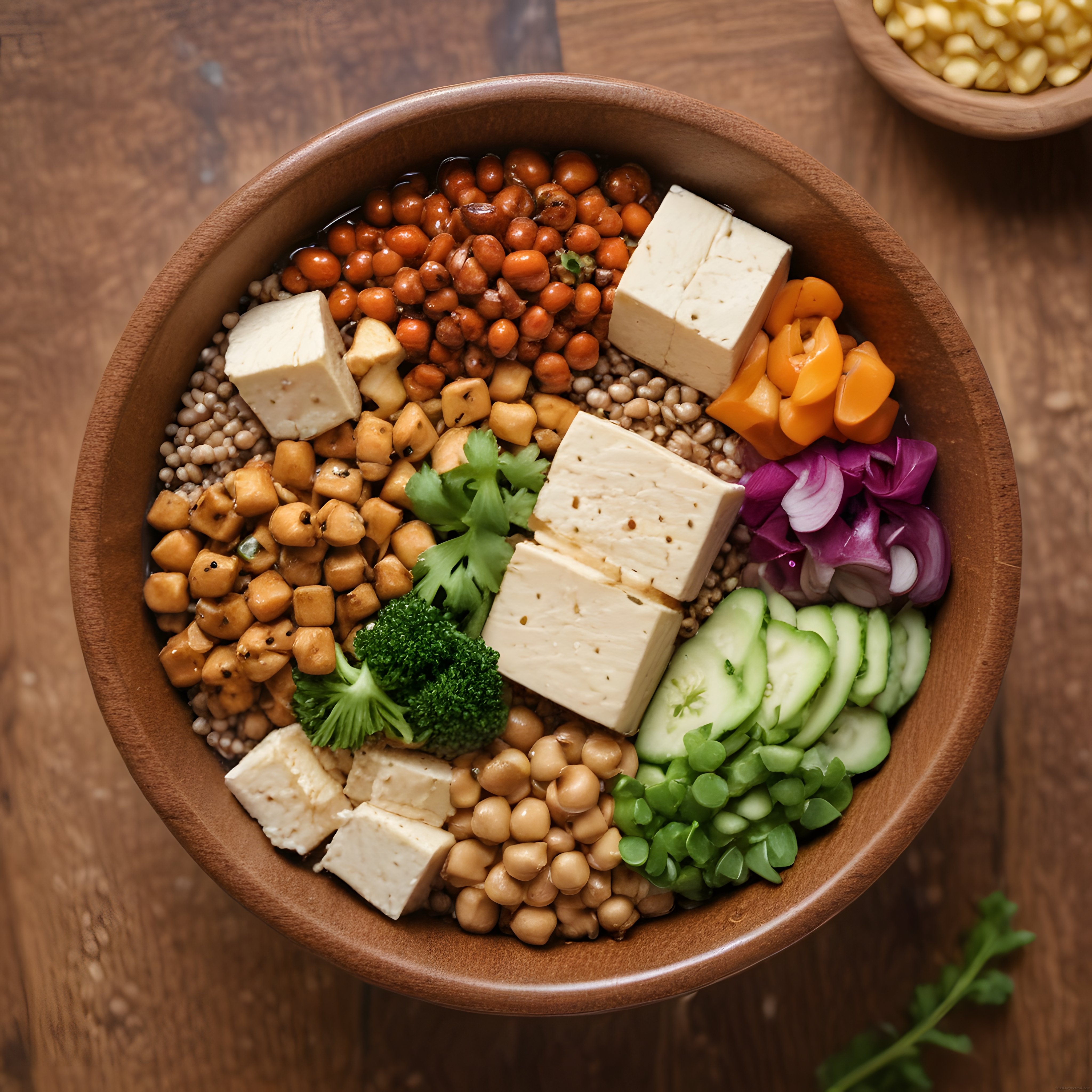 Tofu ve Nohutlu Renkli Vegan Buddha Kasesi: Sağlıklı Besleyici Öğün