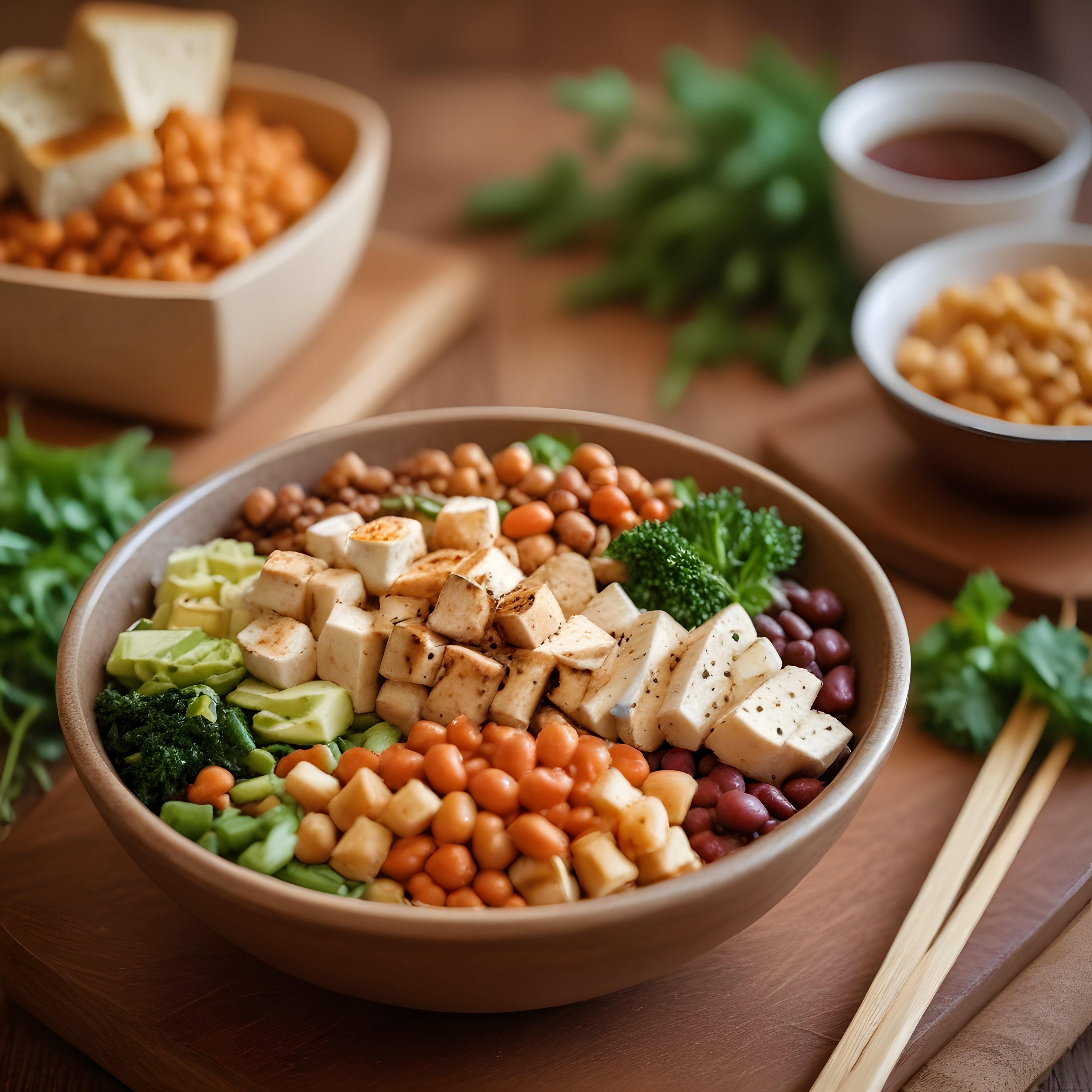 Tofu ve Taze Sebzelerle Hazırlanan Besleyici Vegan Buddha Kase Tarifi
