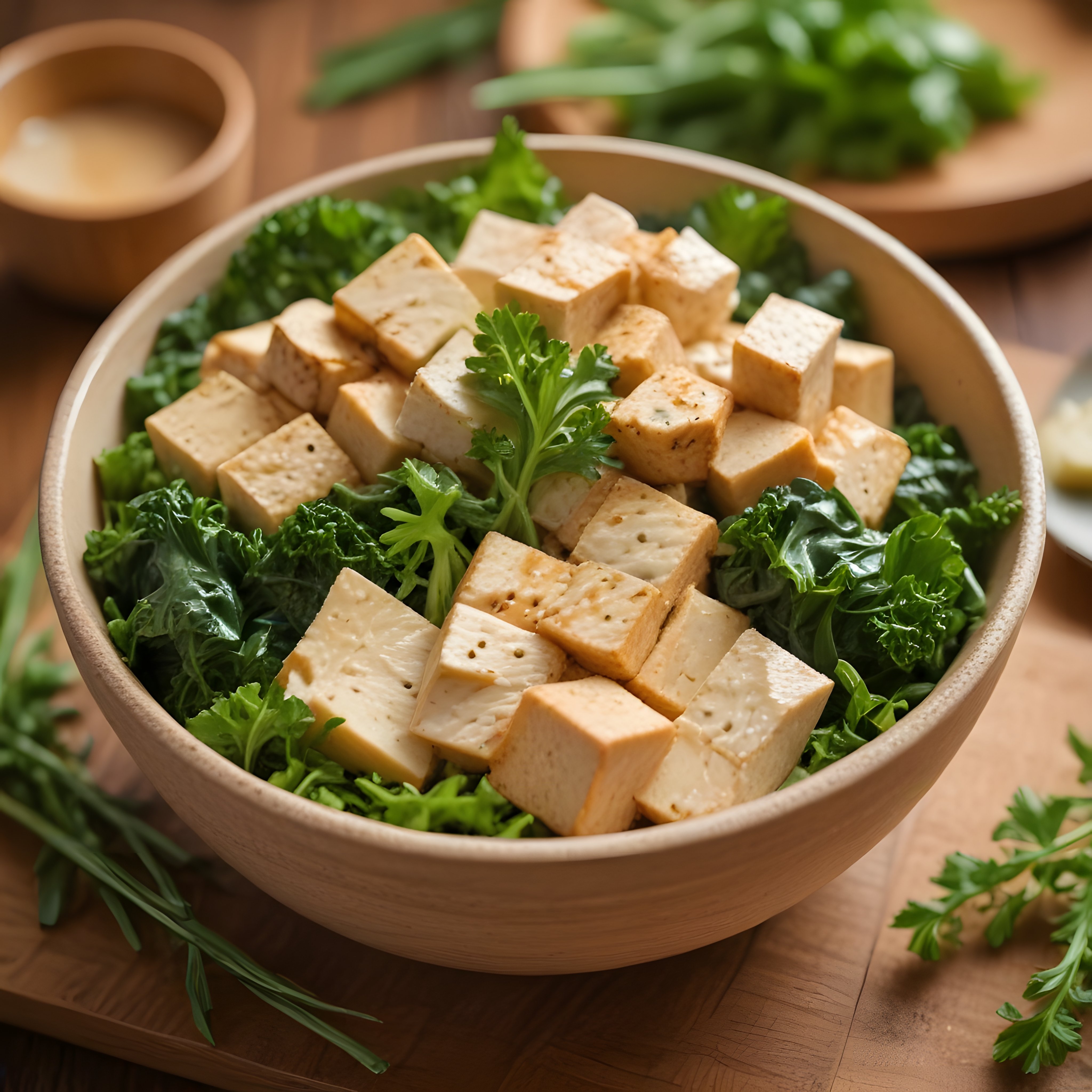 Tofu ve Yeşil Sebzelerle Dolu Besleyici Vegan Kase: Sağlıklı Beslenme