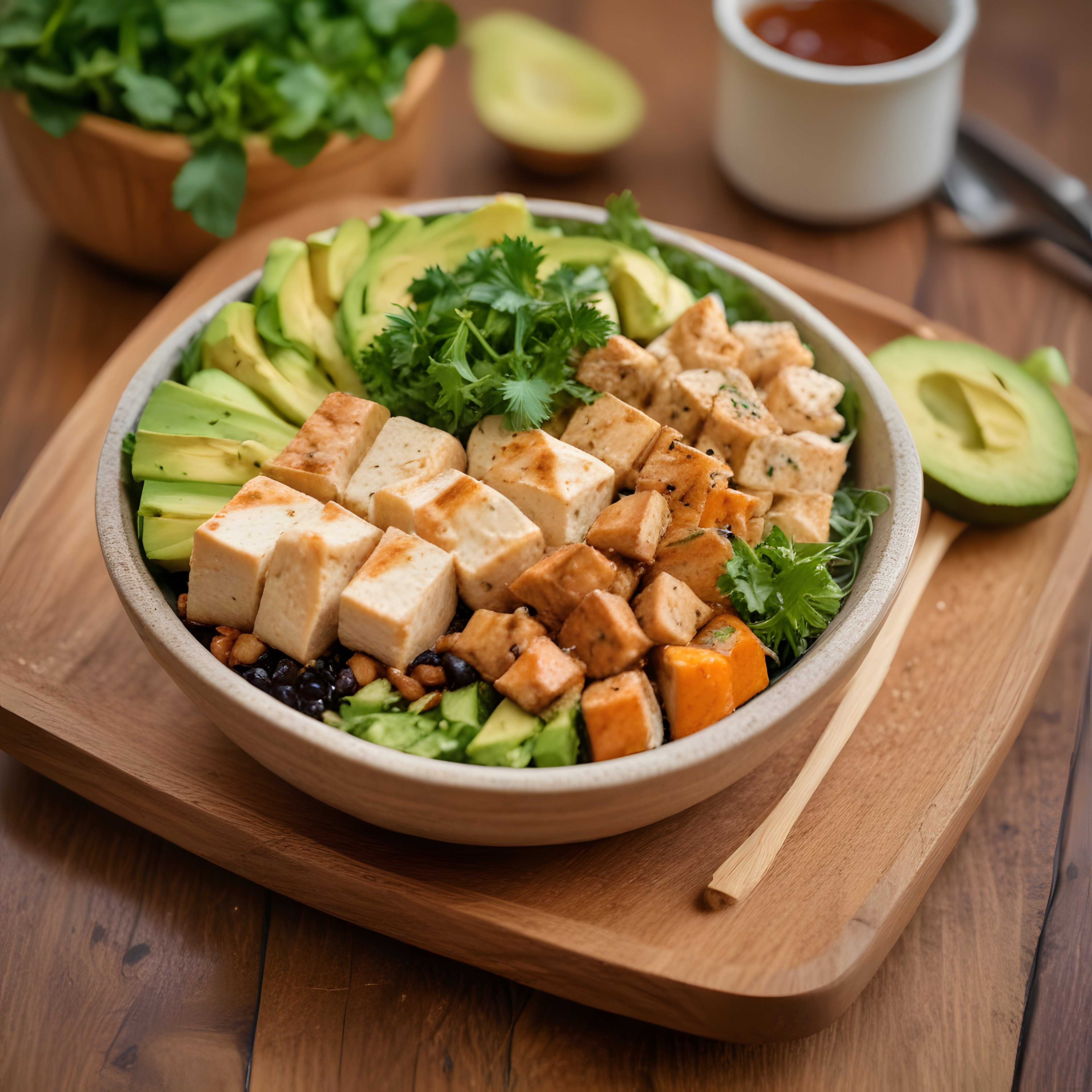 Tofulu Avokadolu Vegan Bowl ile Besleyici ve Renkli Sağlıklı Öğün