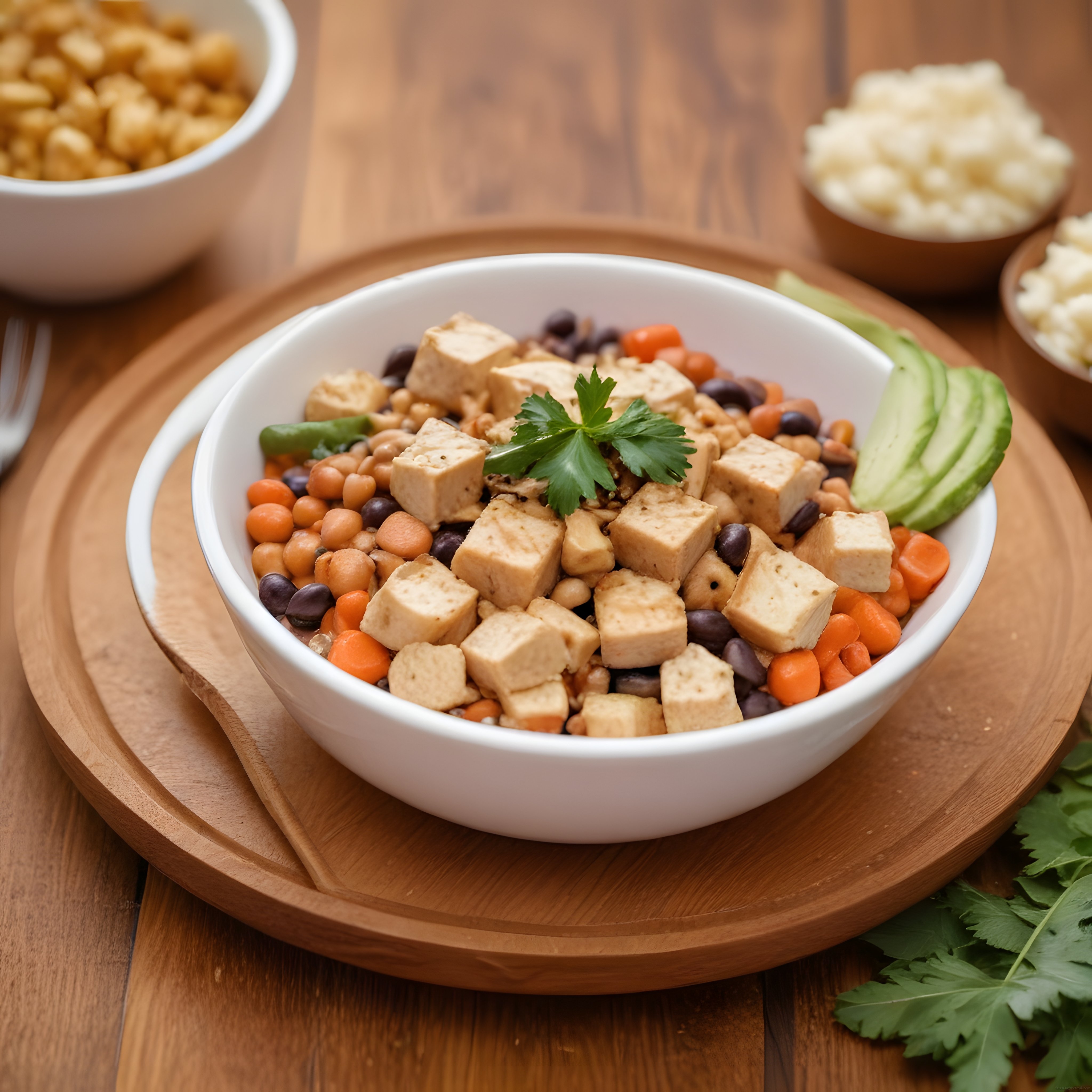 Tofulu Avokatlı Vegan Kase: Bakliyatlı Bitkisel Protein Dolu Sağlıklı Öğün