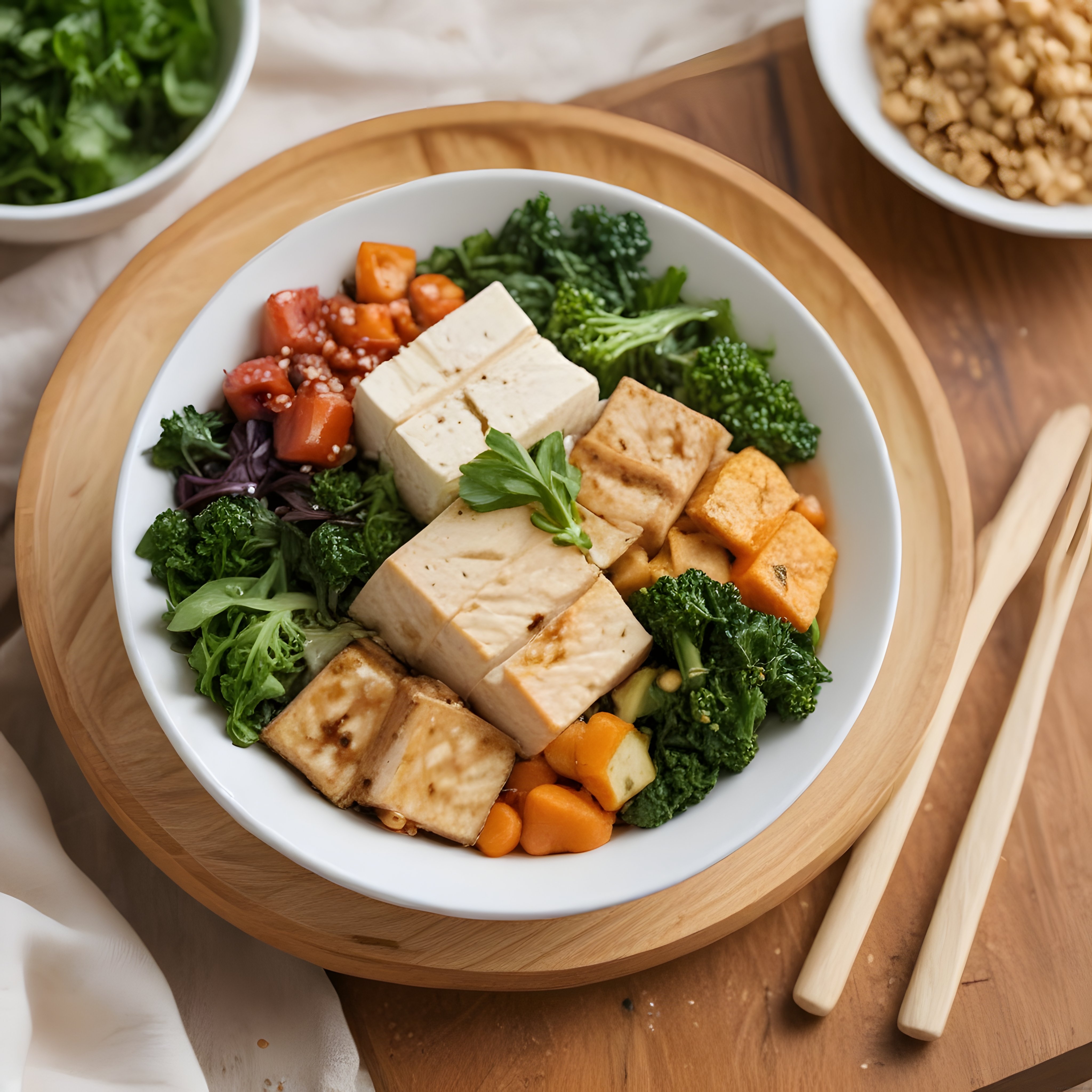 Tofulu ve Sebzeli Renkli Vegan Buddha Bowl: Sağlıklı Beslenme Önerisi