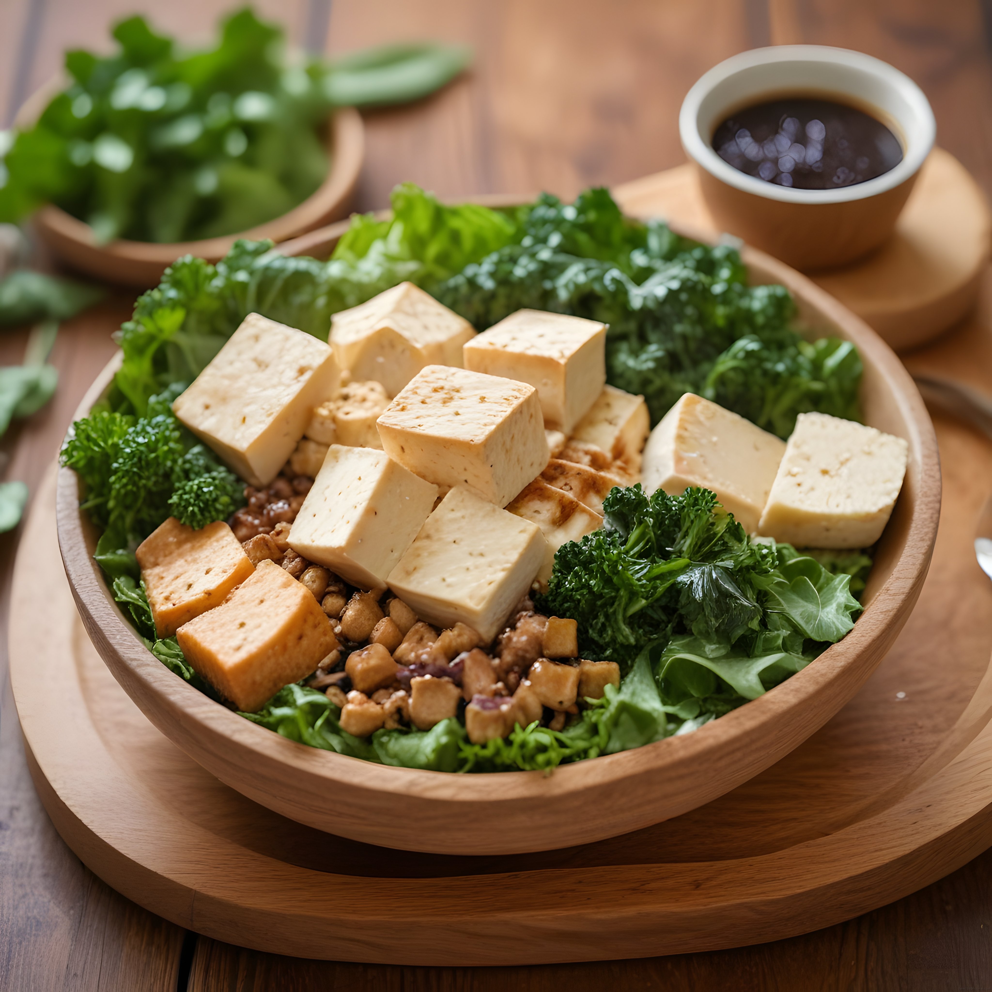 Tofulu Vegan Power Bowl: Besleyici Yeşillikler ve Sos ile Sağlıklı Öğün