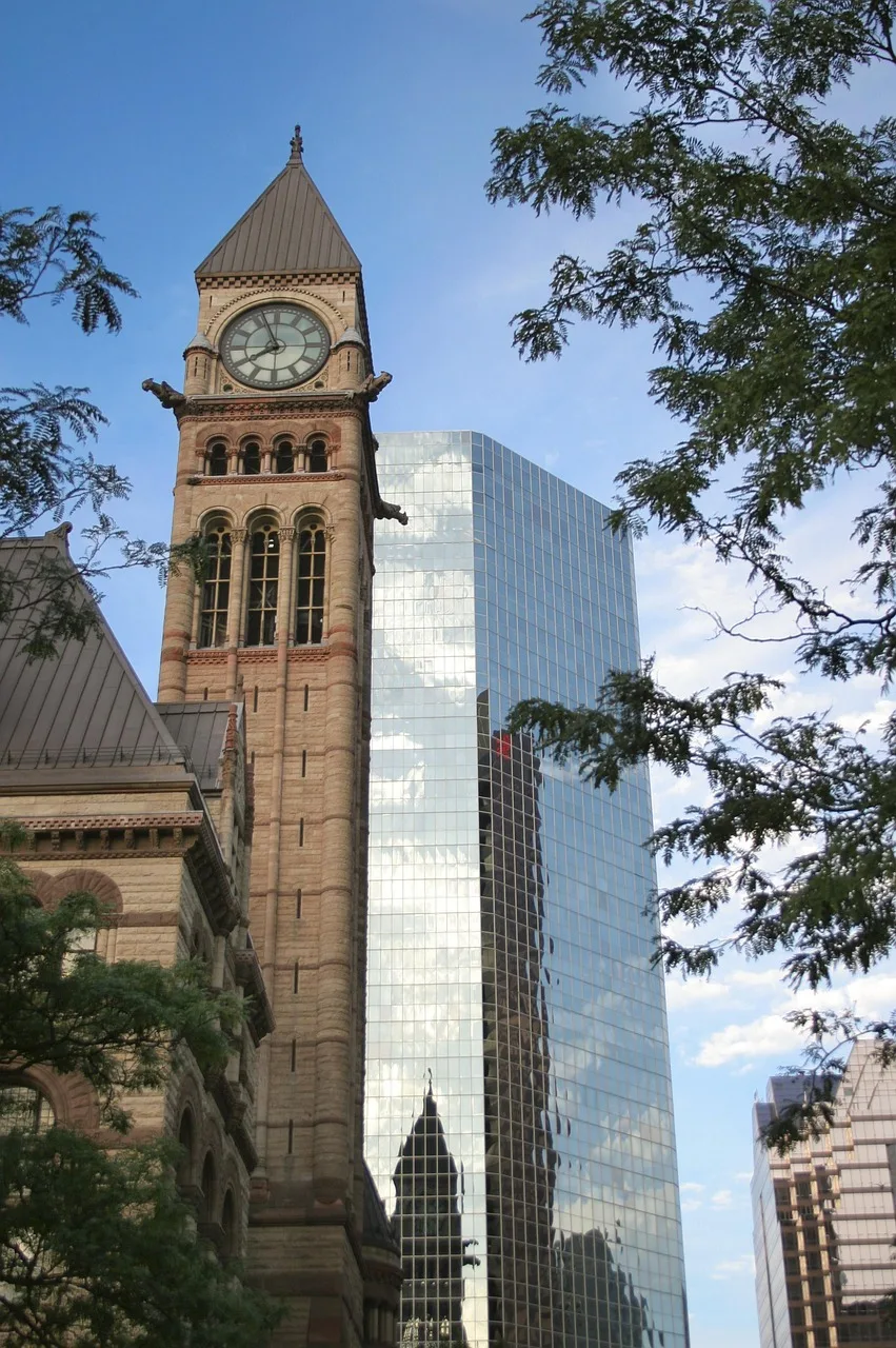 Toronto şehir merkezi tarihi saat kulesi - mimari detay