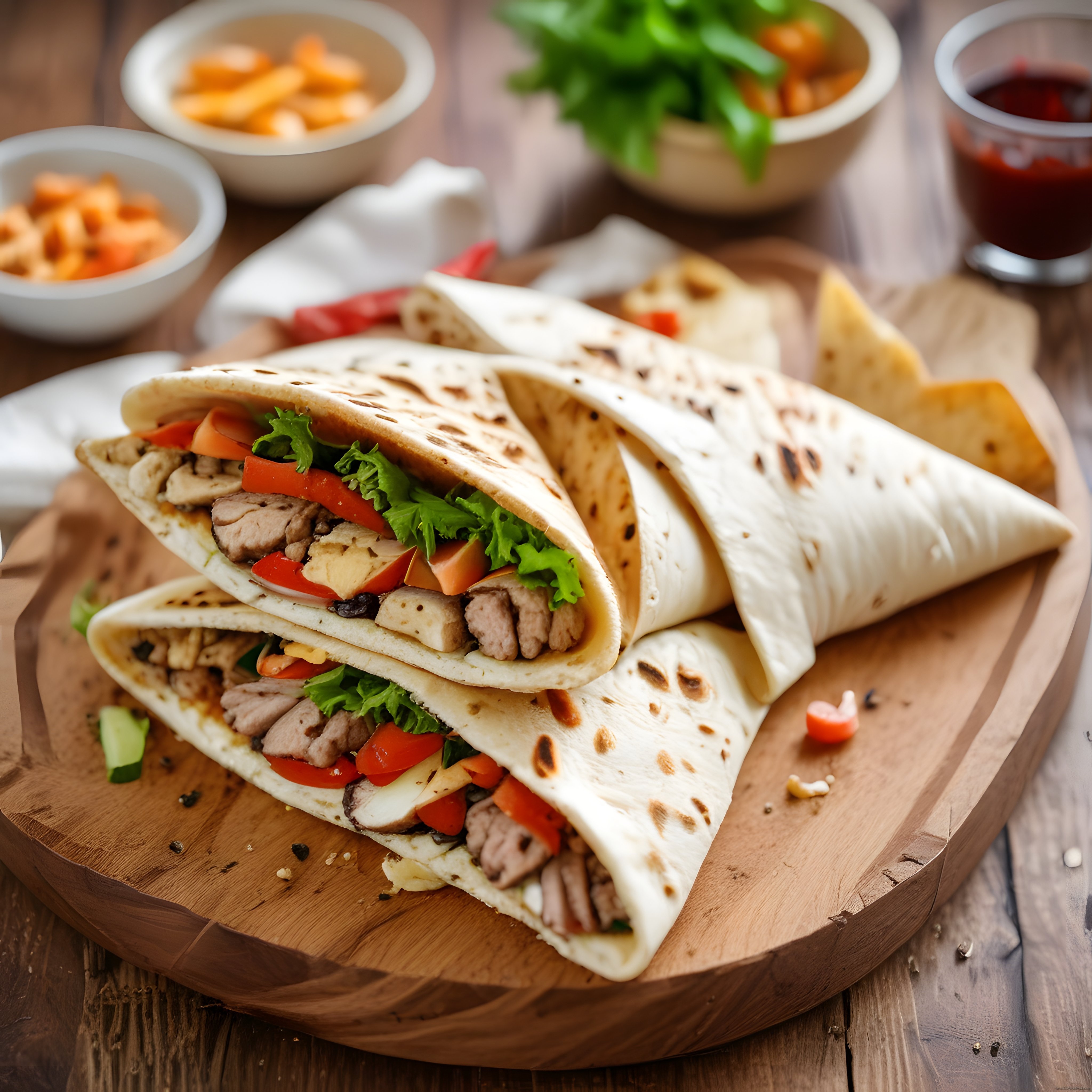 Tortilla wrap ile pratik ve doyurucu öğün: ızgara et ve sebze dolgusu