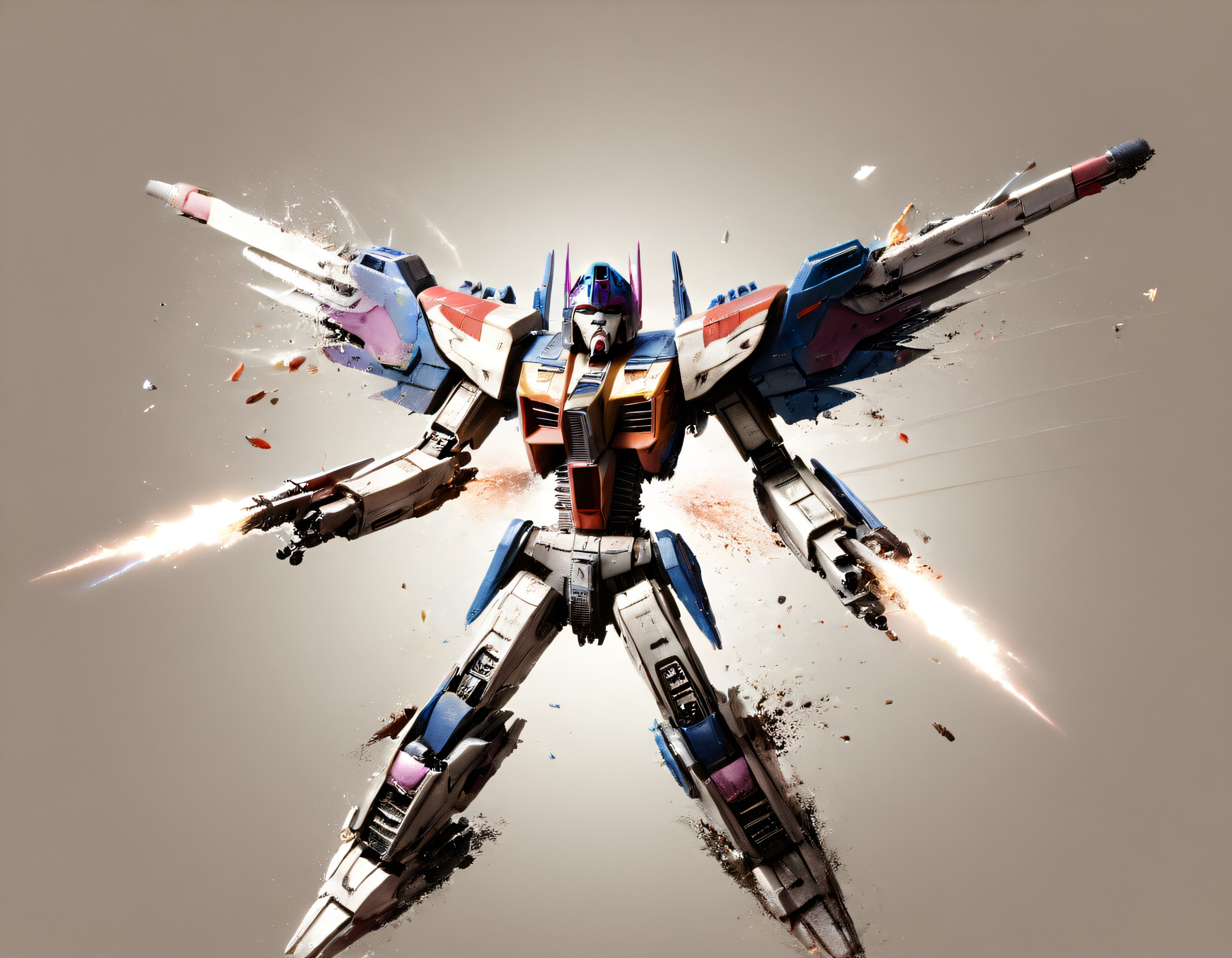Transformers Tarzı Dev Robotun Patlamalar Eşliğindeki Efsanevi Uçuş Anı