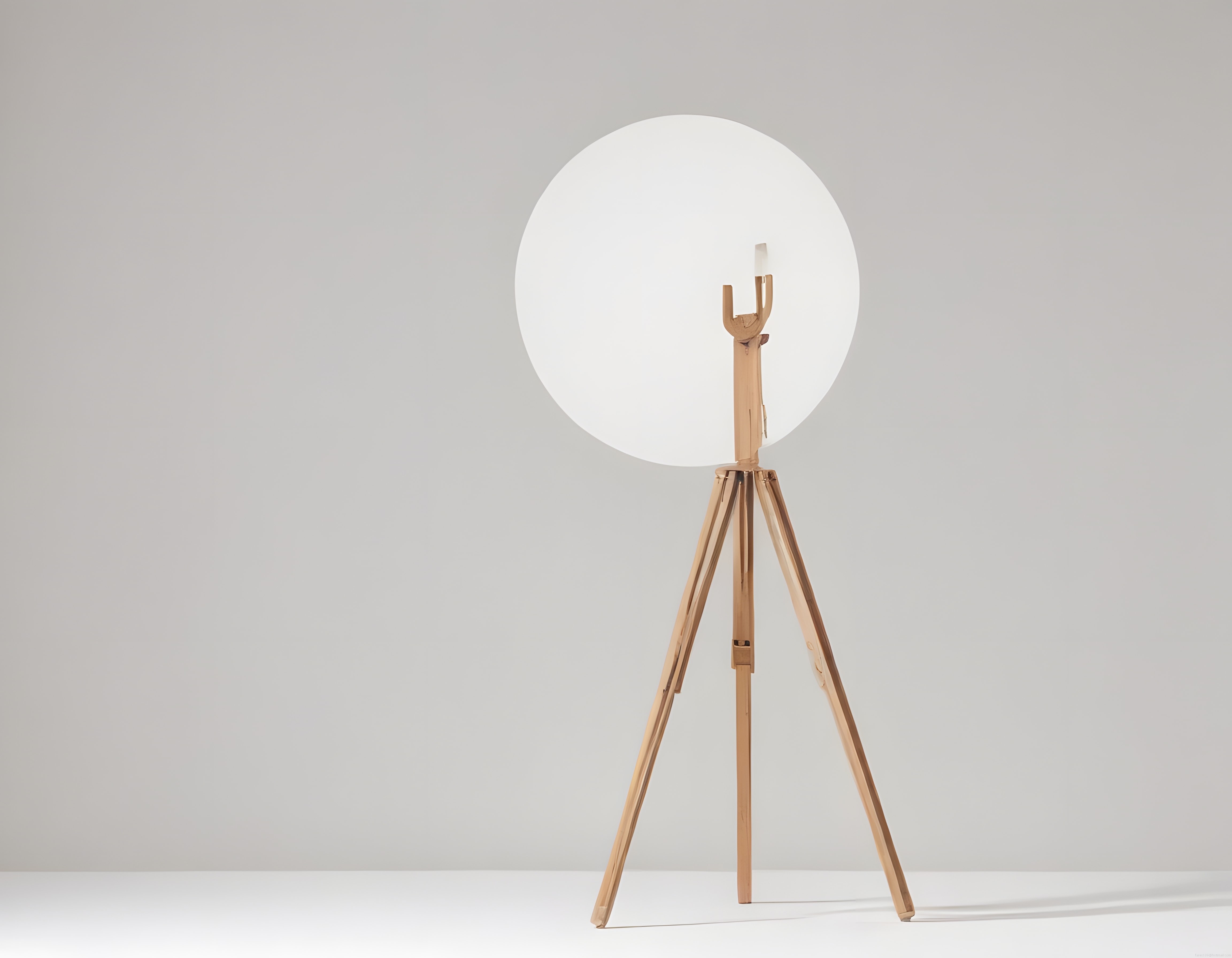 Tripod Ayaklı Modern Yuvarlak Lambader ve Minimalist Dekorasyon Konsepti