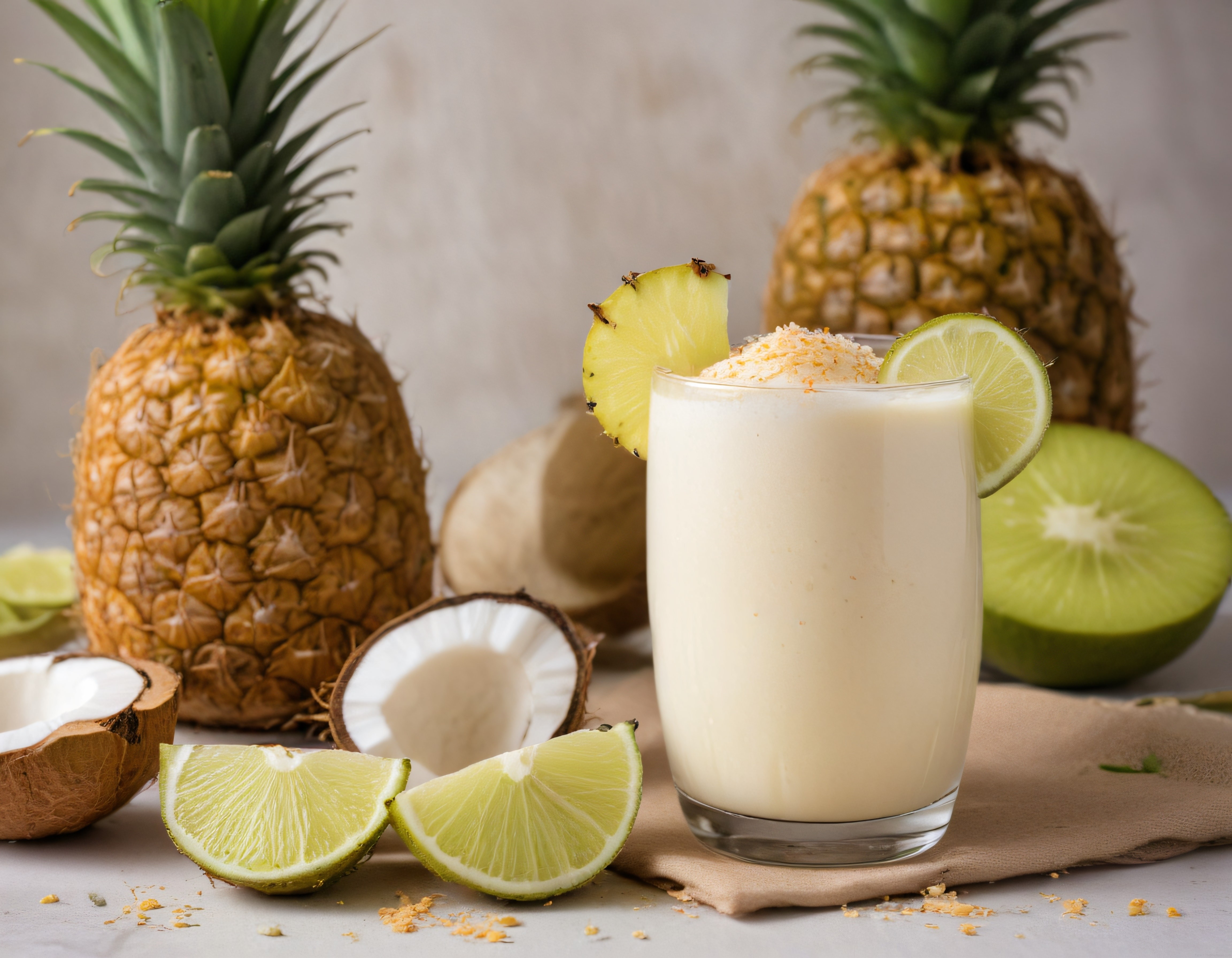 Tropikal Ananas Hindistan Cevizi ve Lime ile Ferahlatıcı Yaz İçeceği