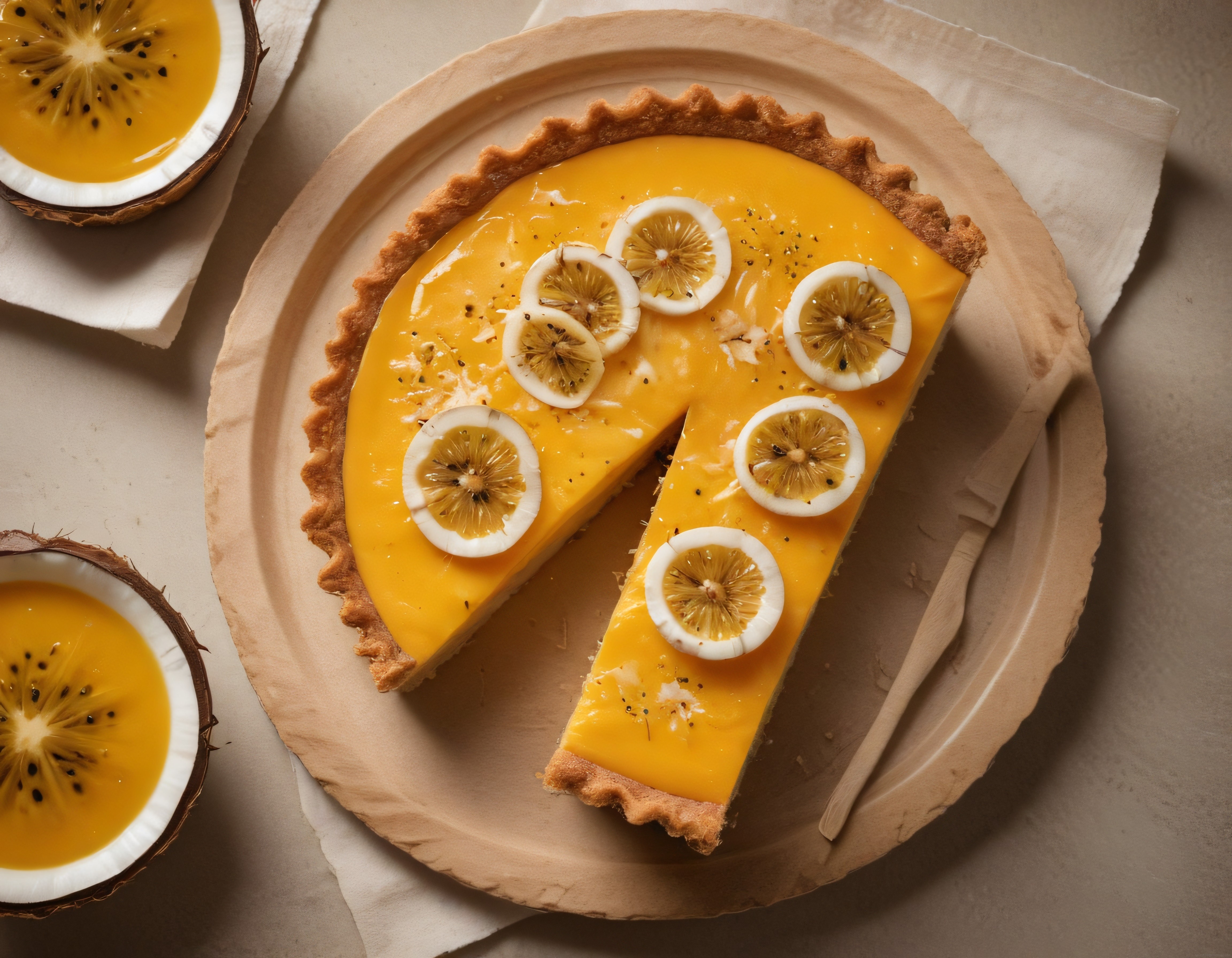 Tropikal Limonlu Tart ve Hindistan Cevizi ile Nefis Fırın Tatlısı Sunumu