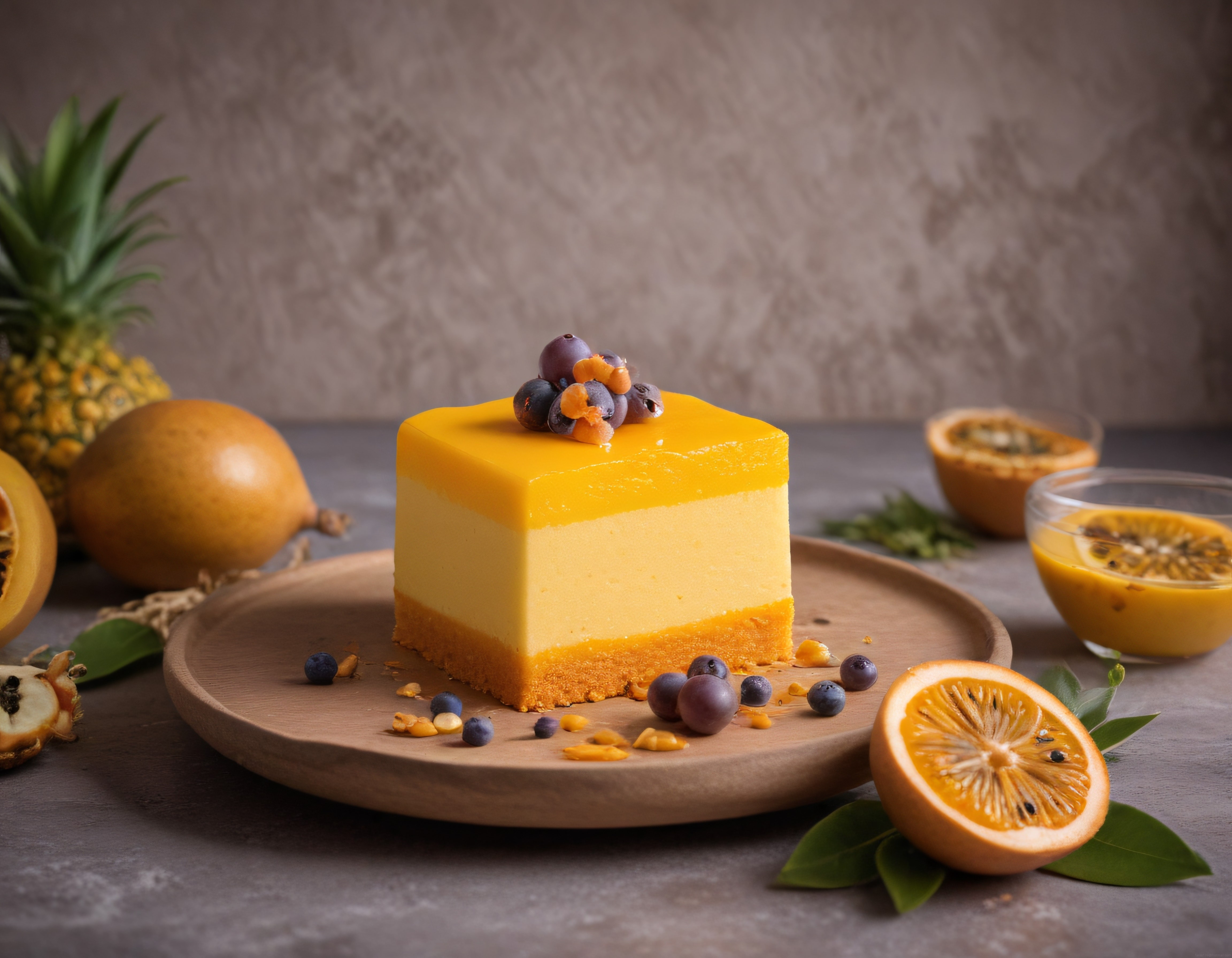 Tropikal Meyveli Cheesecake Dilimi: Yazın Enerjisini Tatlıya Yansıyan Lezzet