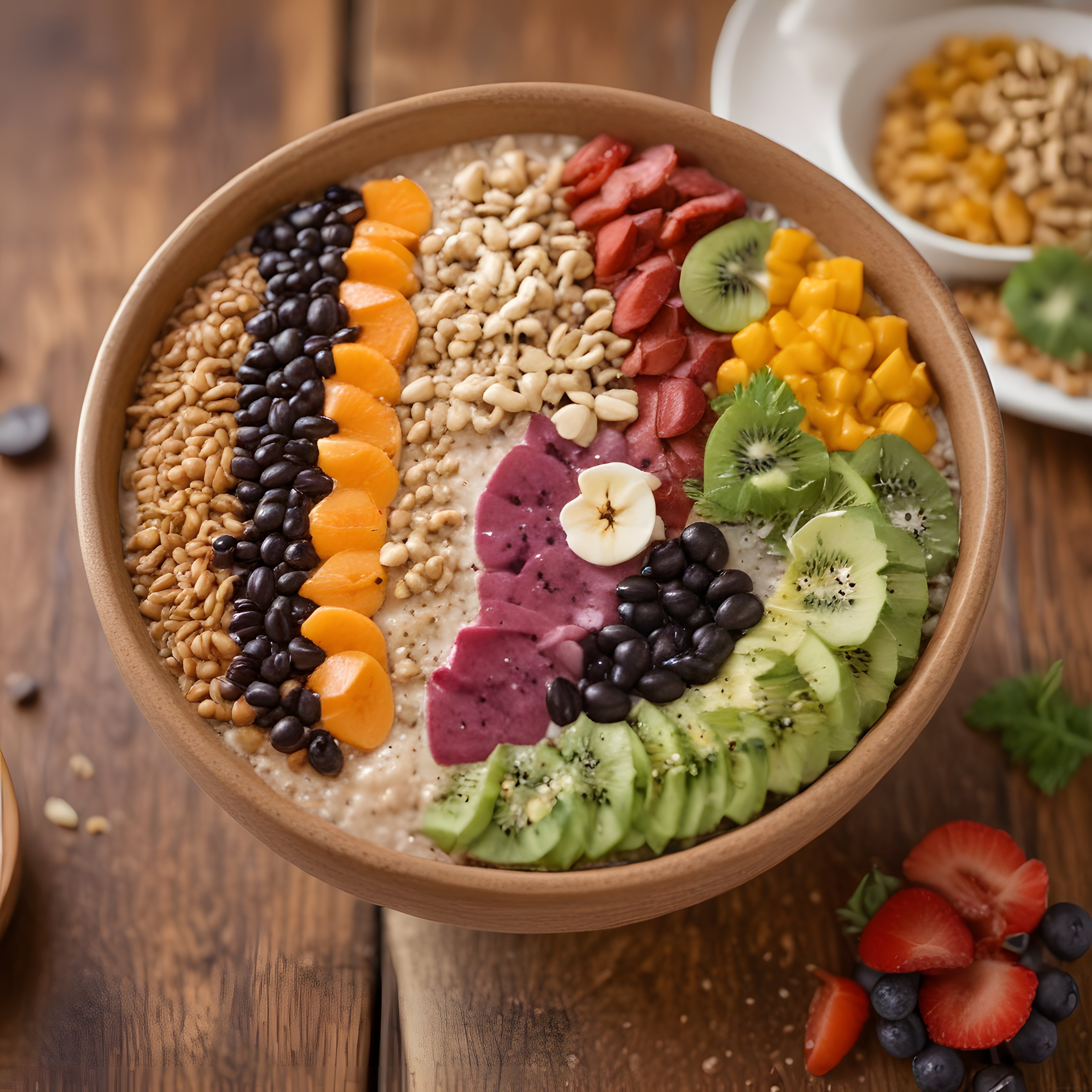 Tropikal Meyveli ve Granolalı Renkli Smoothie Bowl: Sağlıklı Kahvaltı Kasesi