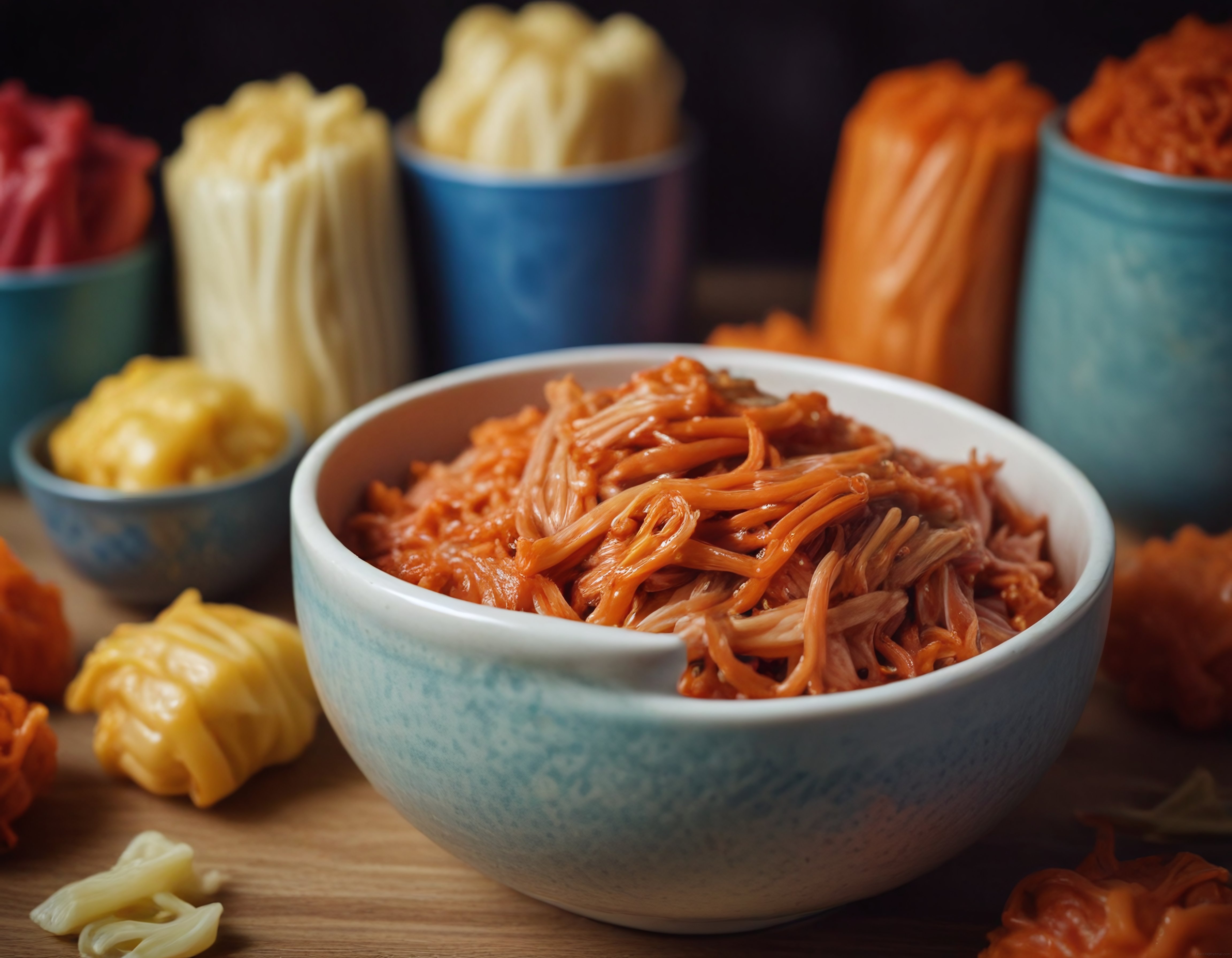 Turkuaz Kasede Domates Soslu Spaghetti ve Makarna Çeşitleri Sunumu