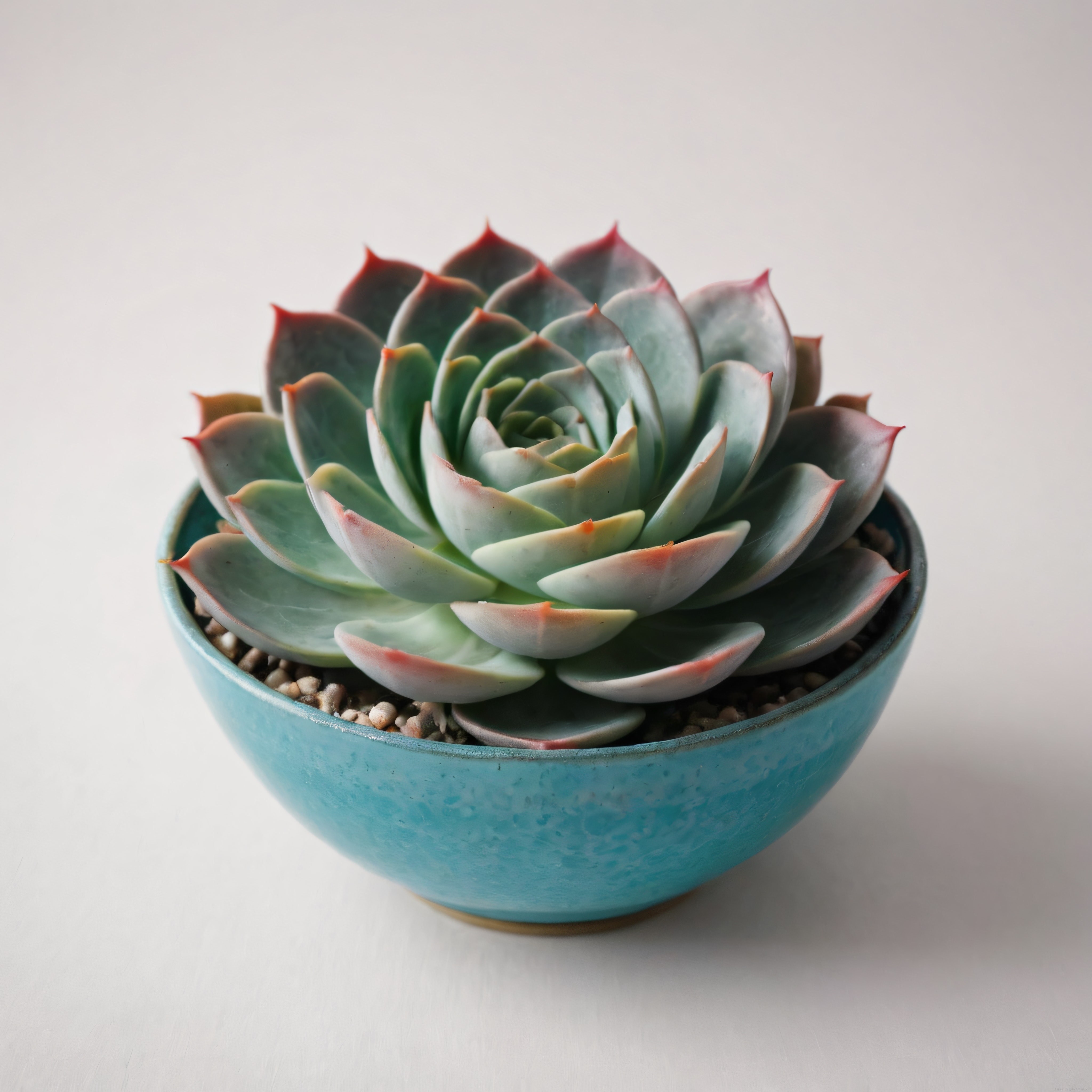 Turkuaz Saksıda Pembe Uçlu Echeveria Sukulent Dekoratif Bitki Turkuaz Saksıda Pembe Uçlu Echeveria Sukulent Dekoratif Bitki