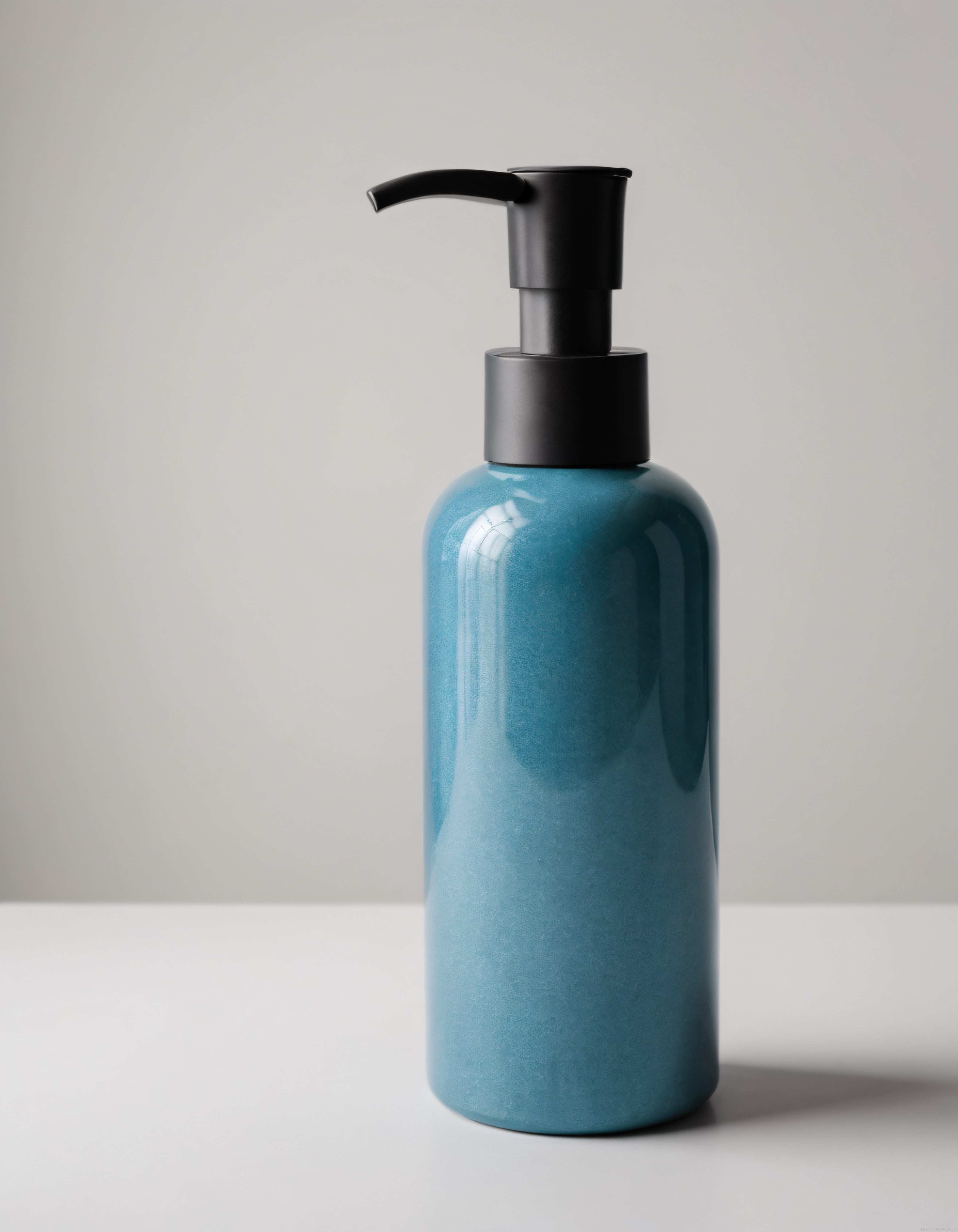 Turkuaz Seramik Sıvı Sabunluk: Siyah Pompalı Minimal Banyo Dekoru
