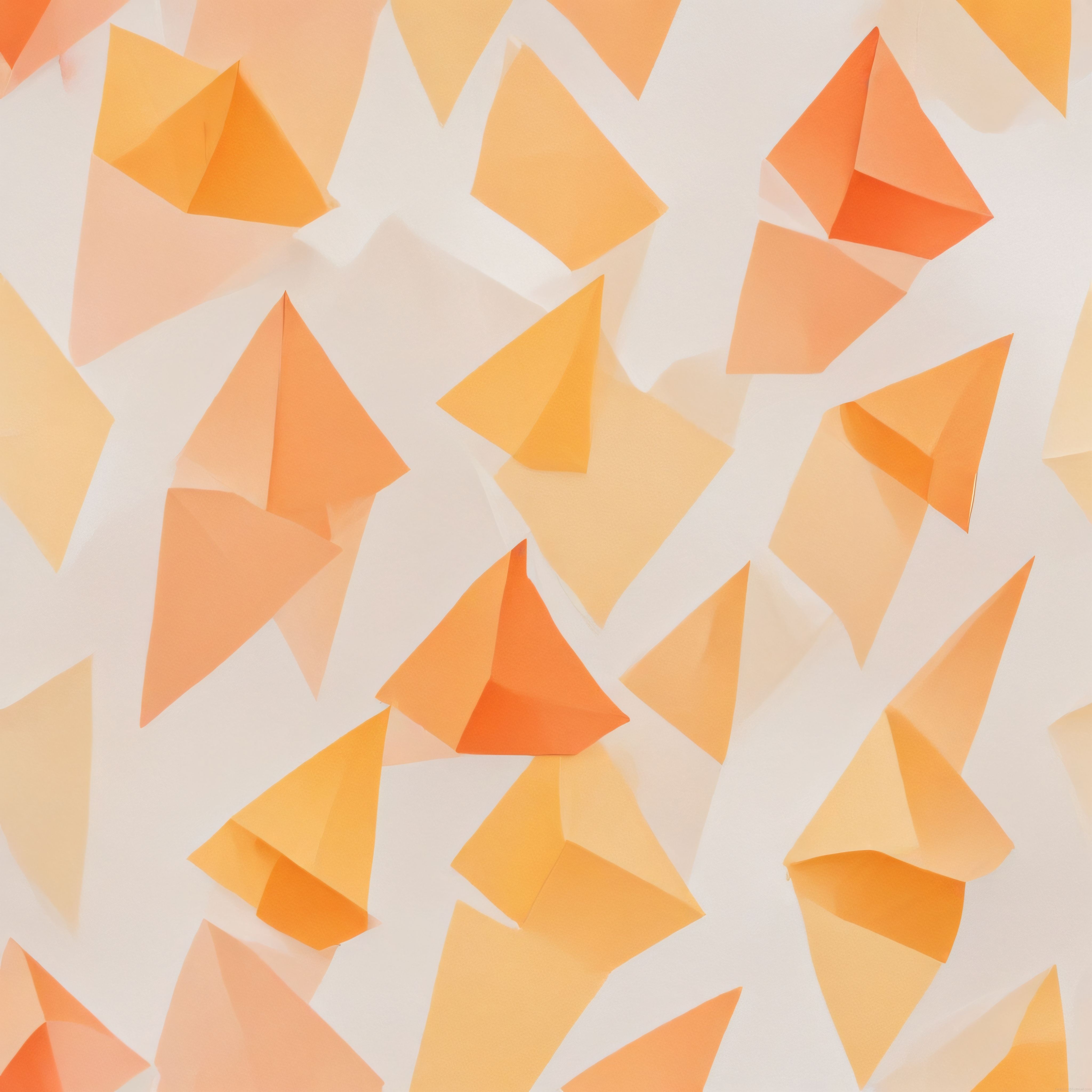 Turuncu Origami Tekneler: Beyaz Zeminde Minimalist Kağıt Sanatı
