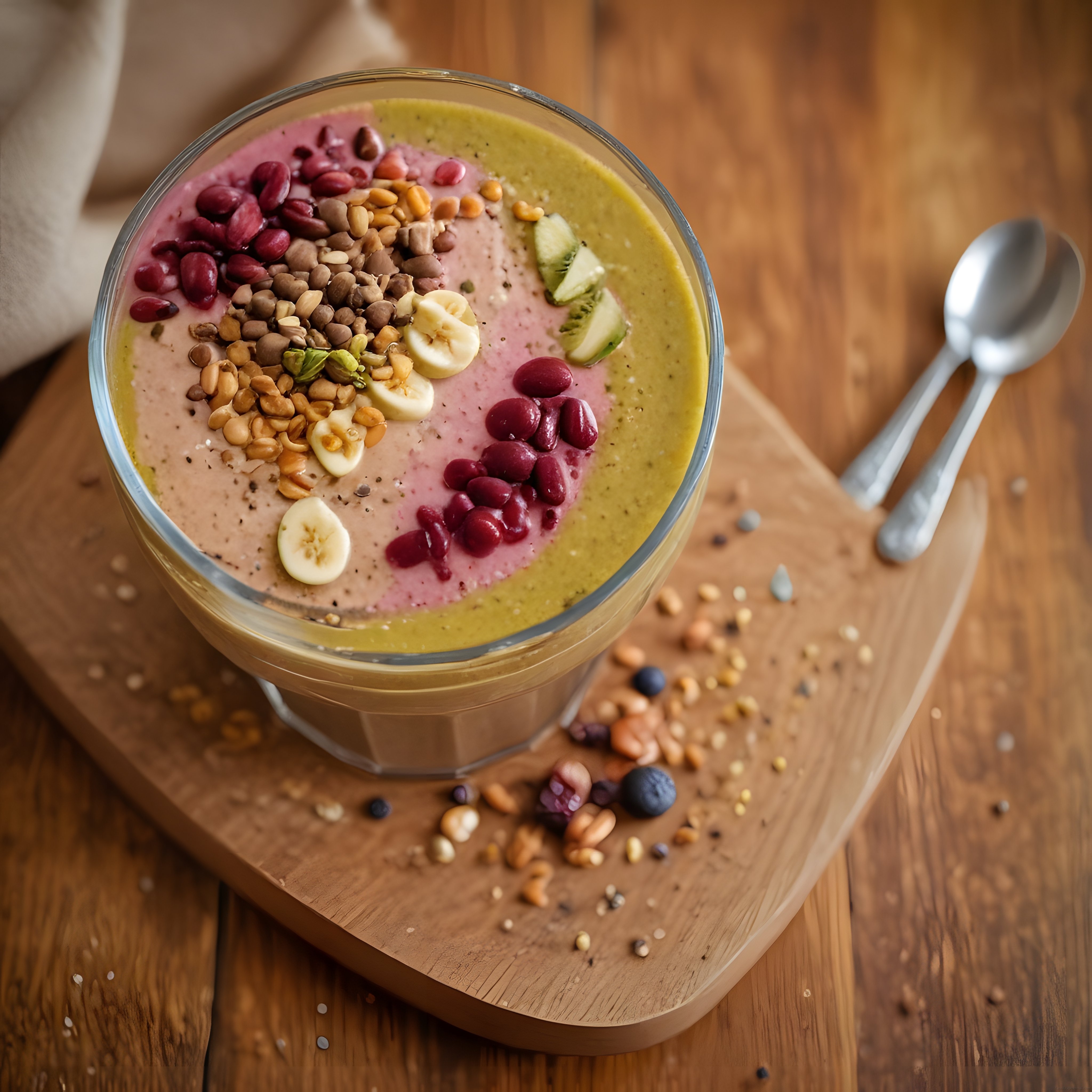Üç Renkli Smoothie Bowl: Yaban Mersini, Muz ve Ispanak ile Enerji Dolu Kahvaltı
