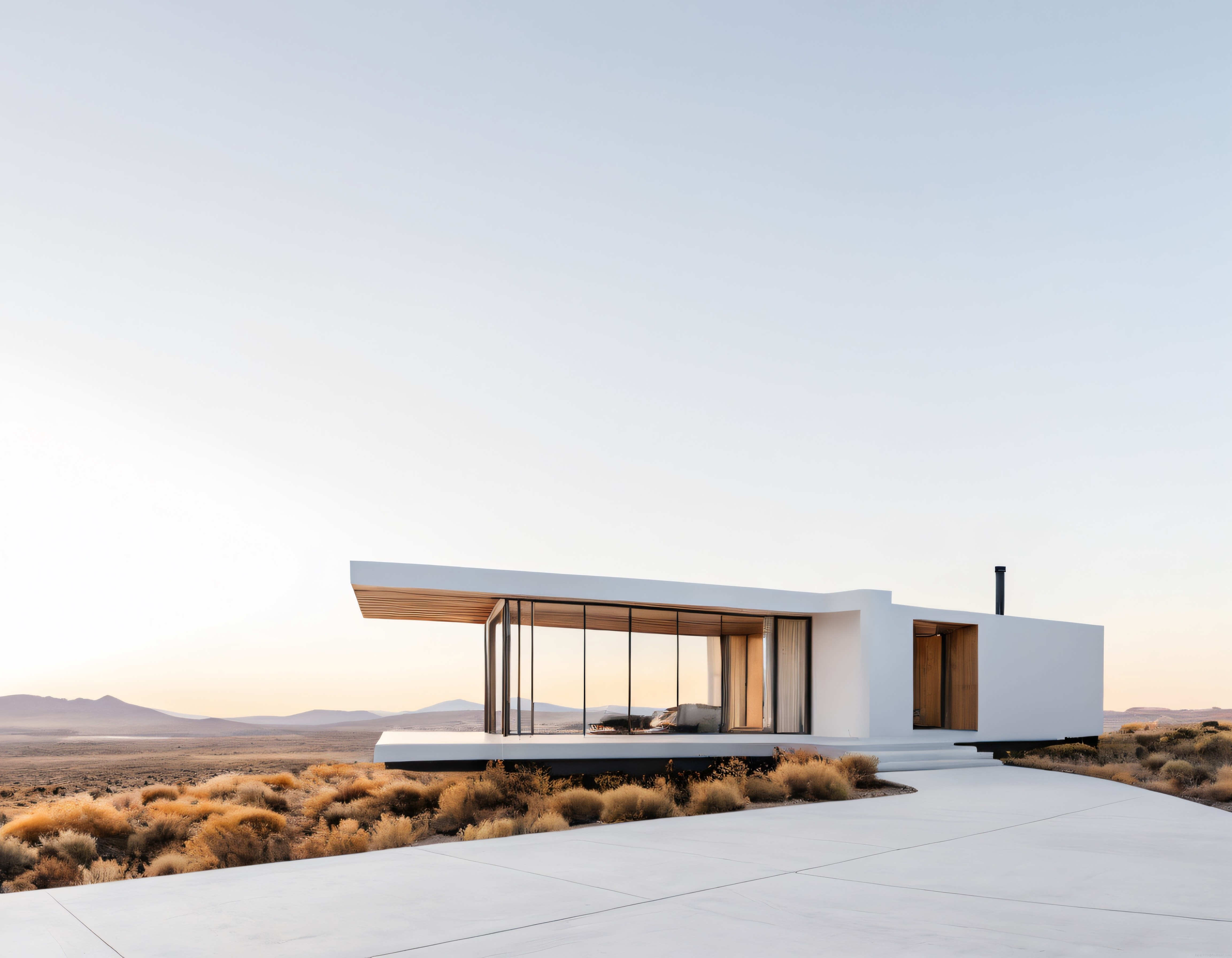 Uçsuz Bucaksız Çölde Sessizce Yükselen Modern Minimalist Mimari Harikası