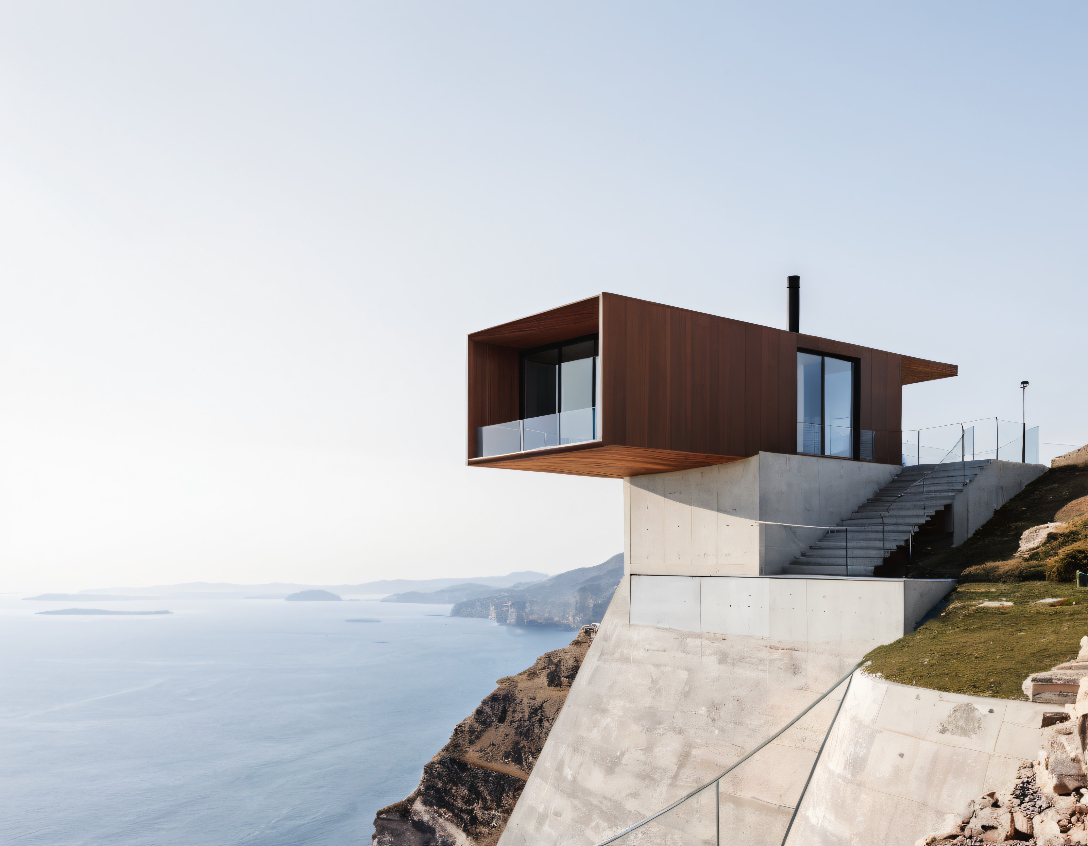 Uçurumun Kenarındaki Modern Mimari: Deniz Manzaralı Minimalist Ev Tasarımı