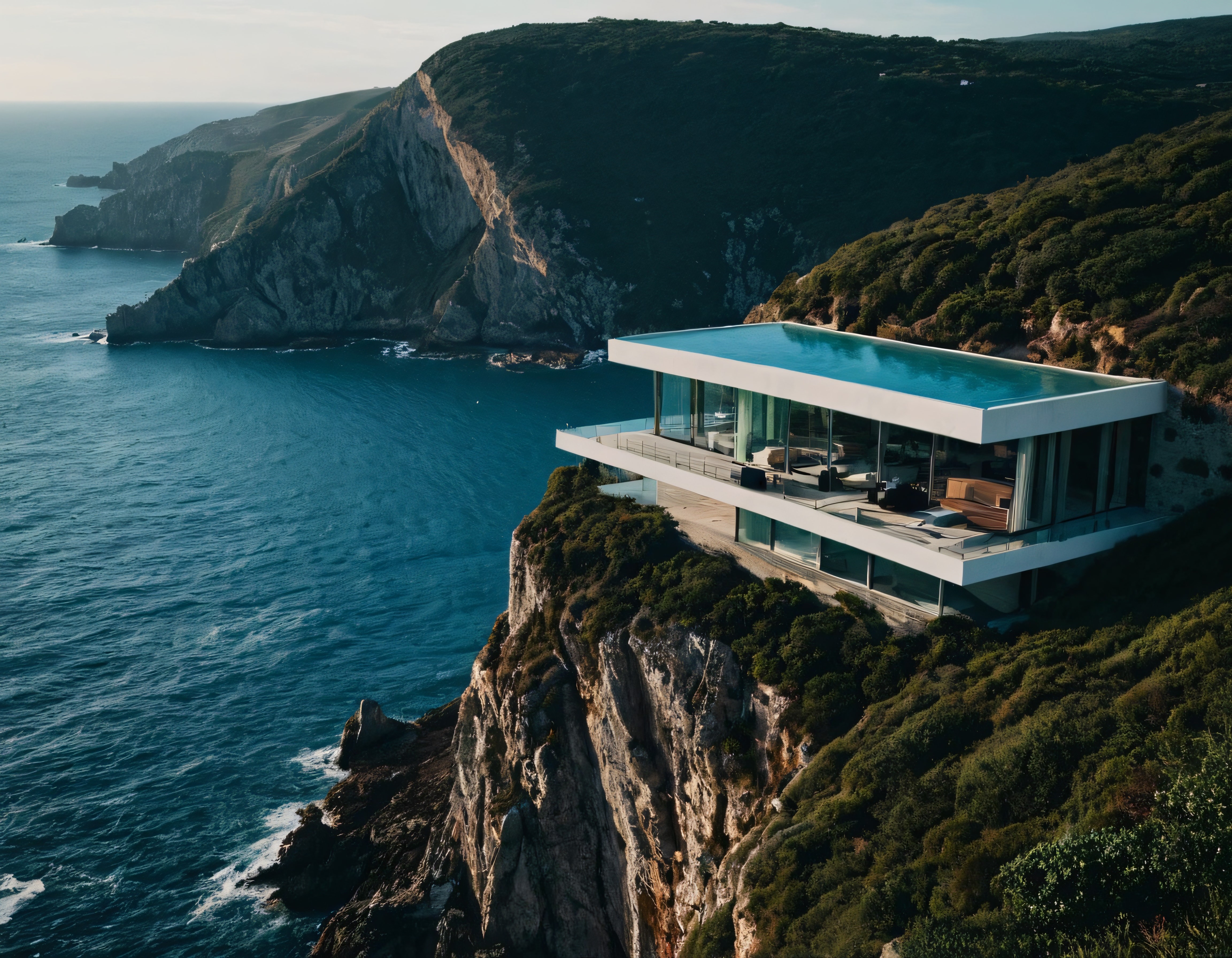 Uçurumun Kenarındaki Modern Villa ve Sonsuzluk Havuzlu Lüks Konaklama