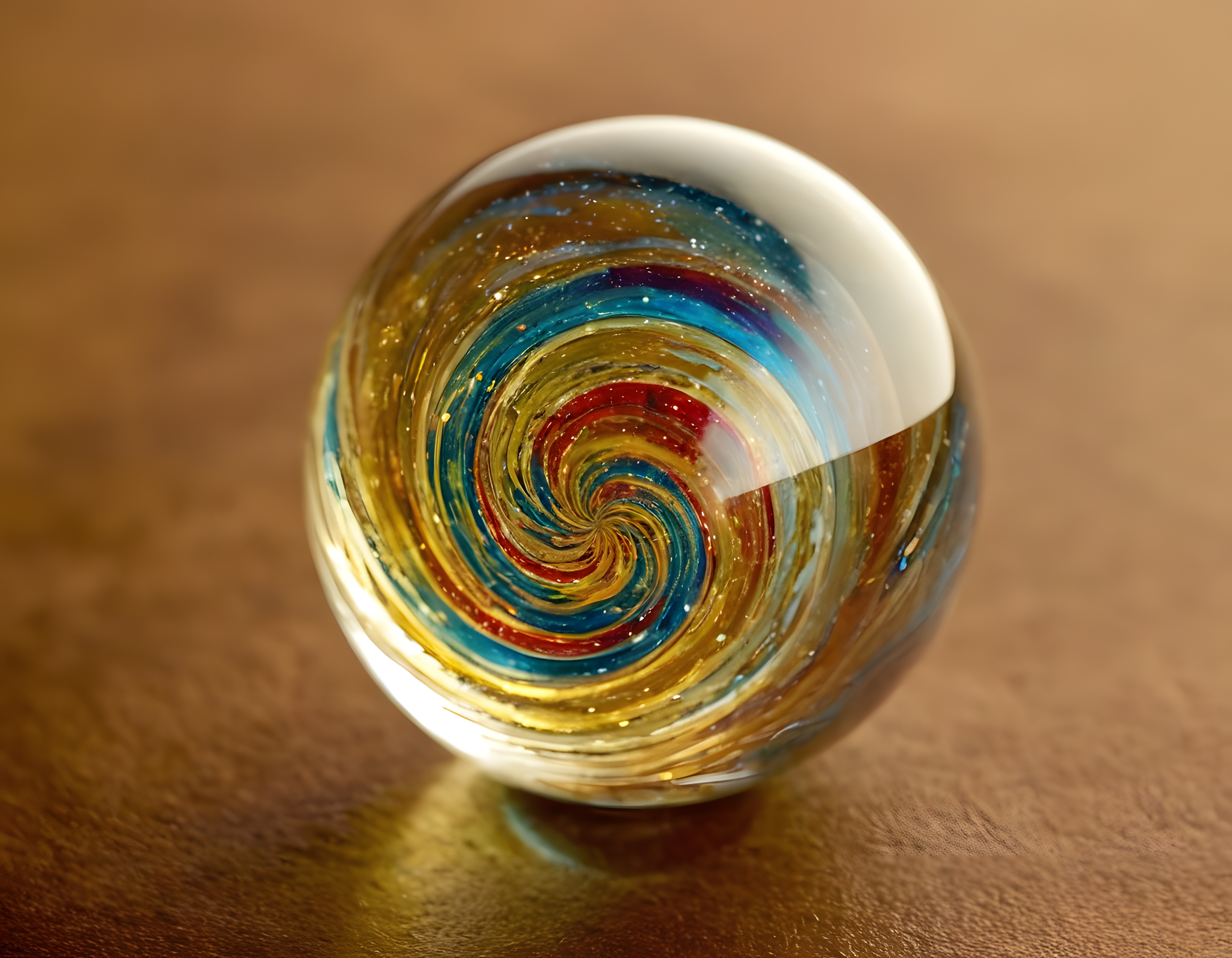 Üfleme Cam Sanatının Büyüleyici Sarmal Desenli Dekoratif Küresi