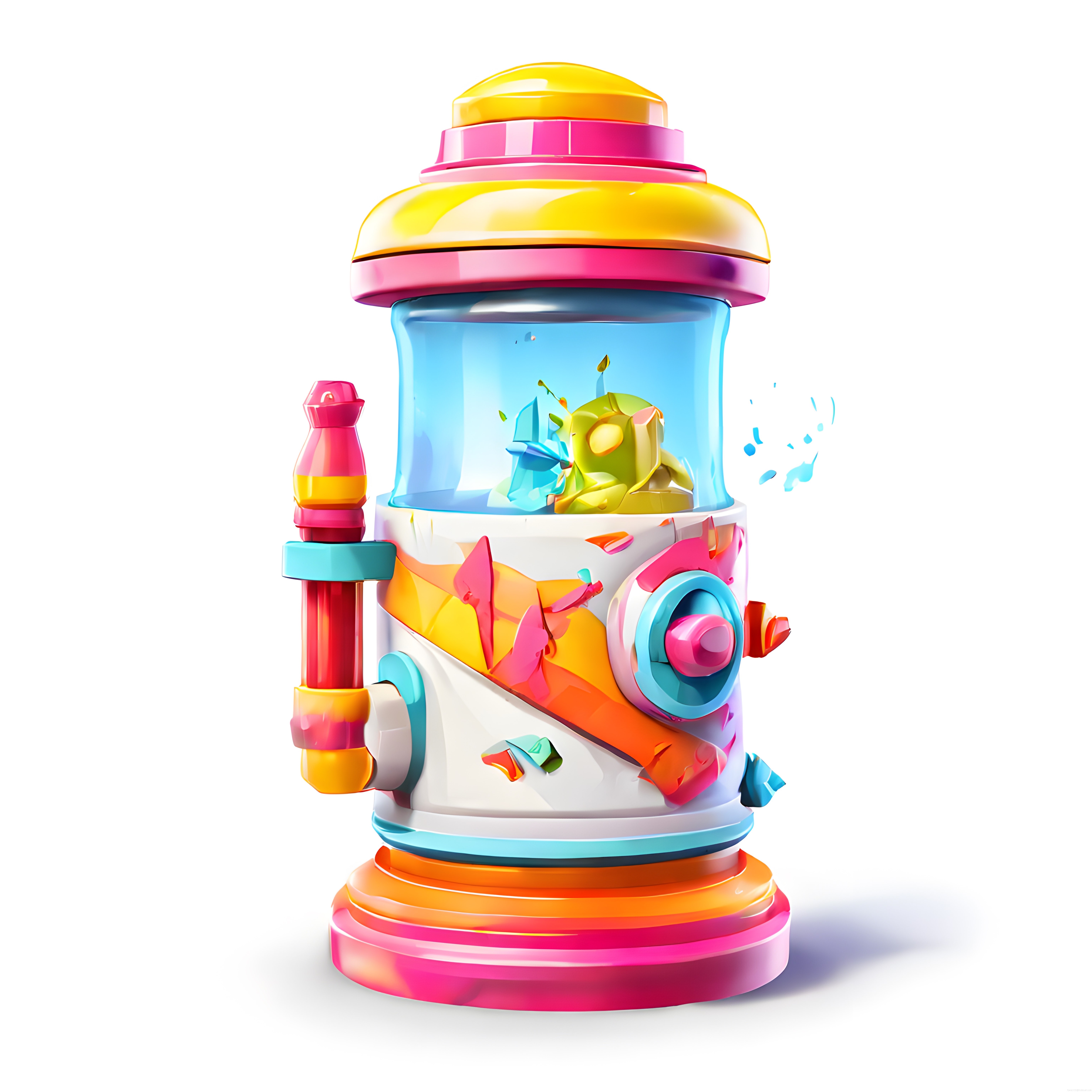 Ultra Renkli Fantastik Oyun Objesi ve Şirin Minik Karakter 3D Tasarımı