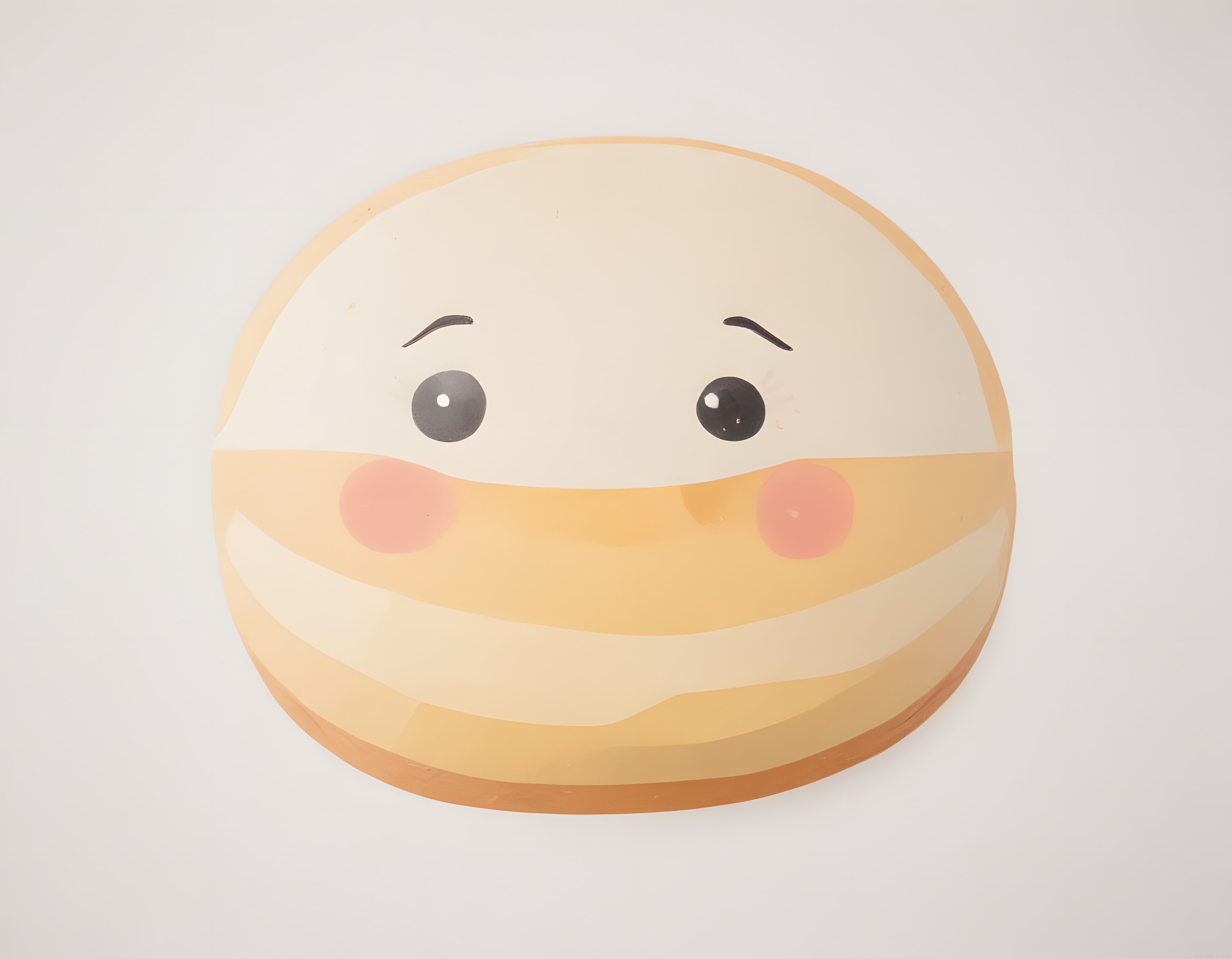 Utangaç Emoji Karakteri: Maske Takan Sevimli Dijital Sanat Çalışması