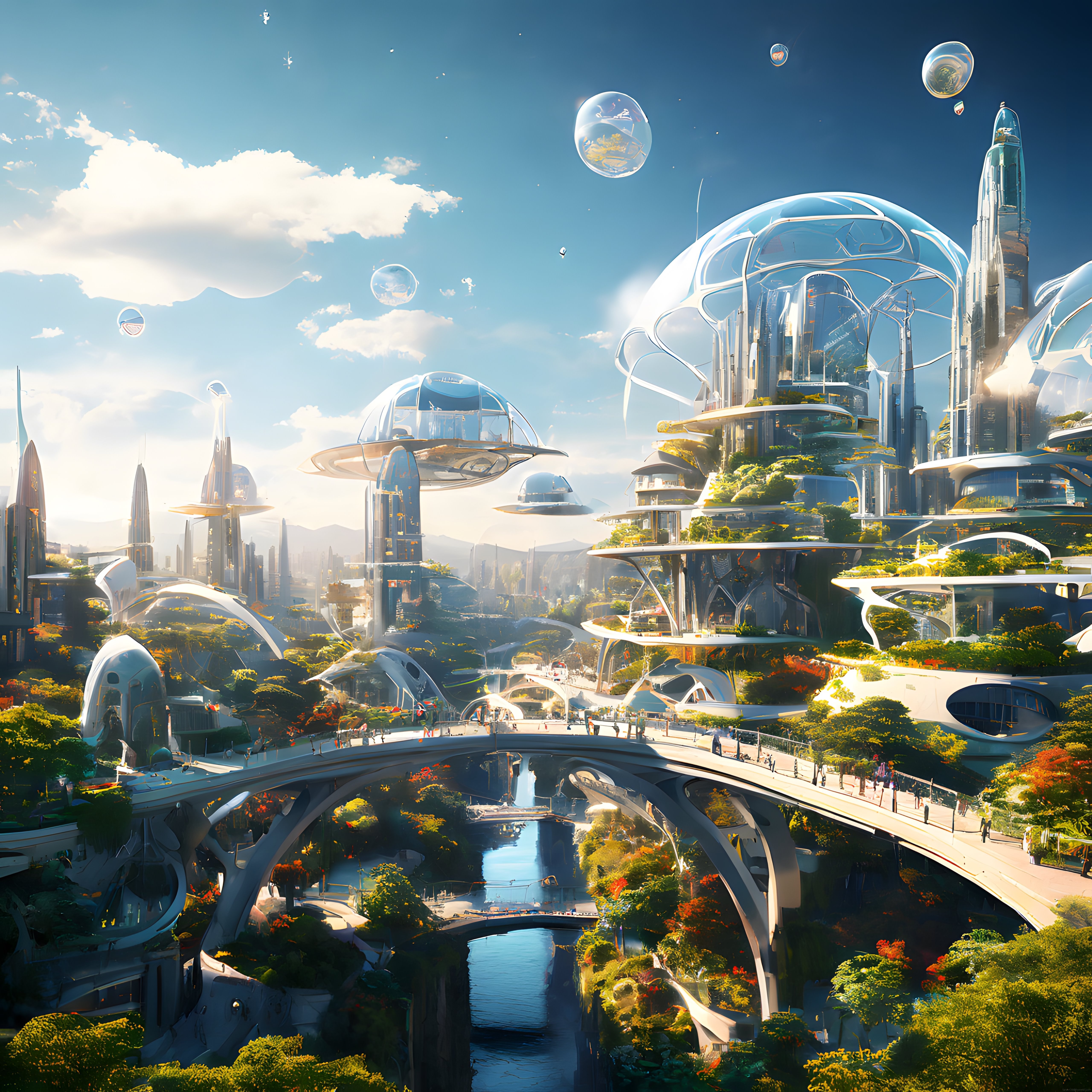 Utopik Gelecek Şehri: Doğa ve Teknolojinin Buluştuğu Futuristik Metropol