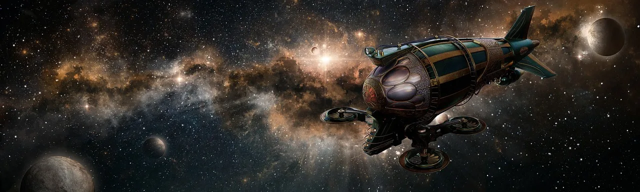 Uzay gemisi nebula dijital sanat duvar kağıdı