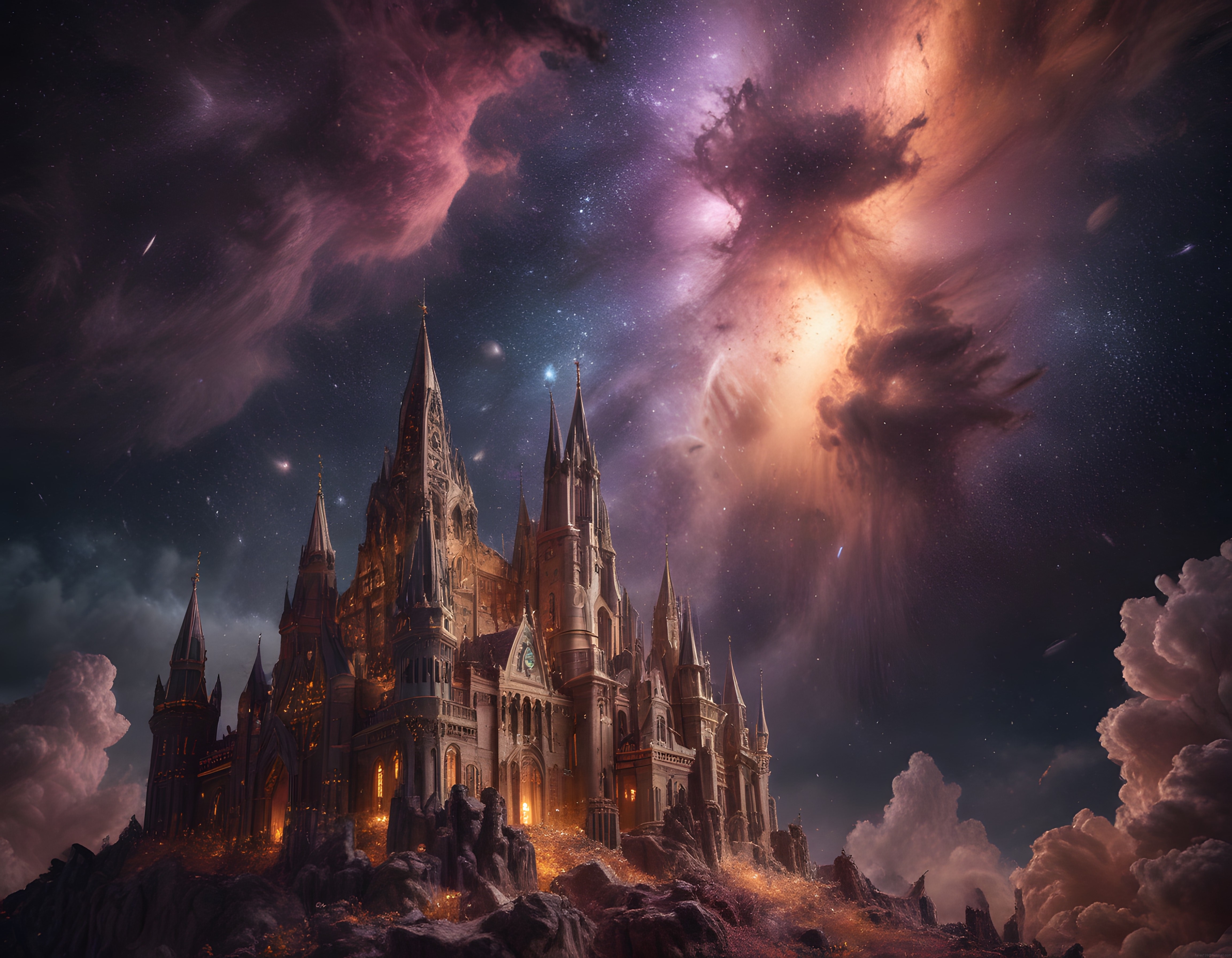 Uzayın Derinliklerindeki Fantastik Şato: Nebula ve Yıldızlar Arası Gotik Yapı