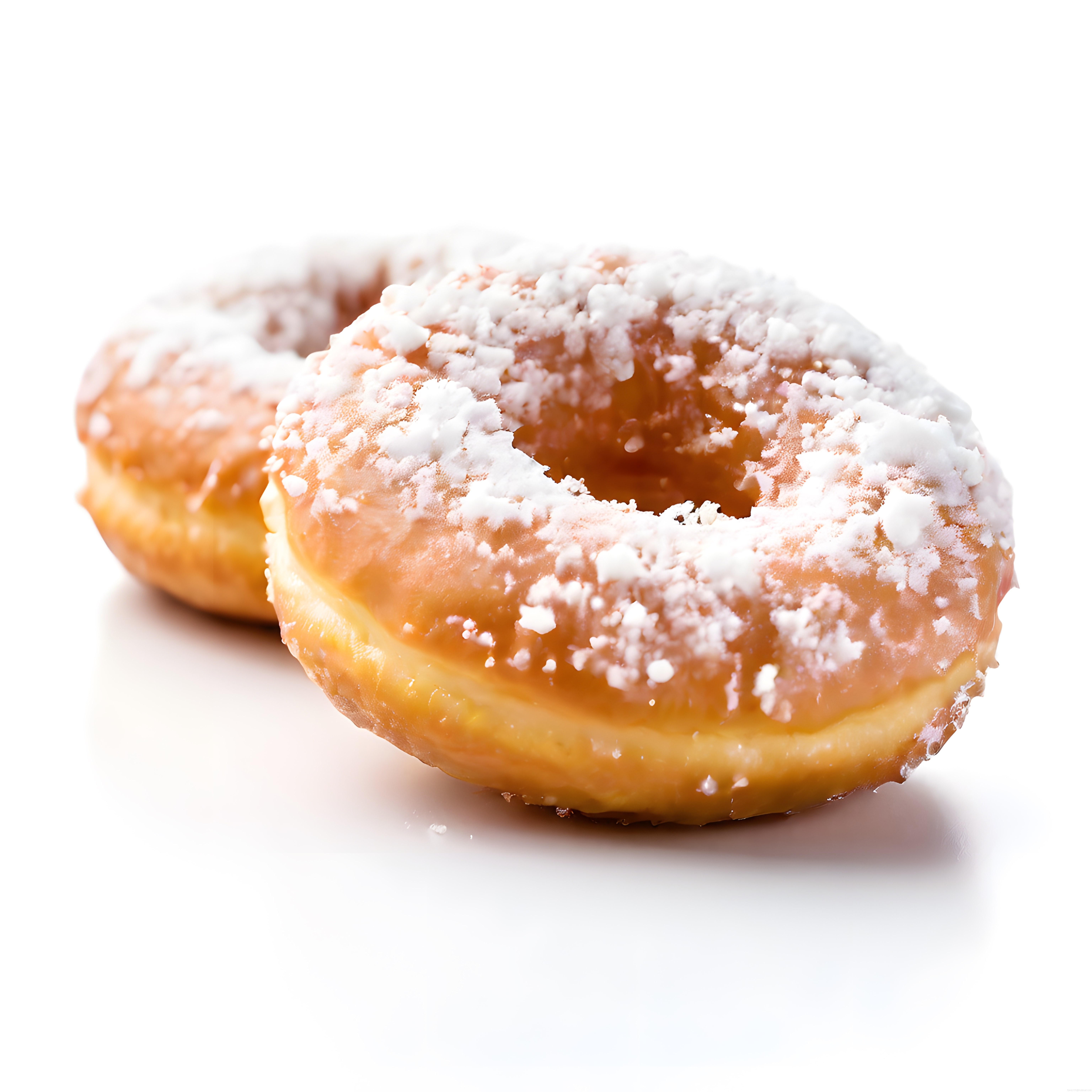 Üzerine Pudra Şekeri Serpilmiş Yumuşak Donut Tatlısı Stüdyo Çekimi