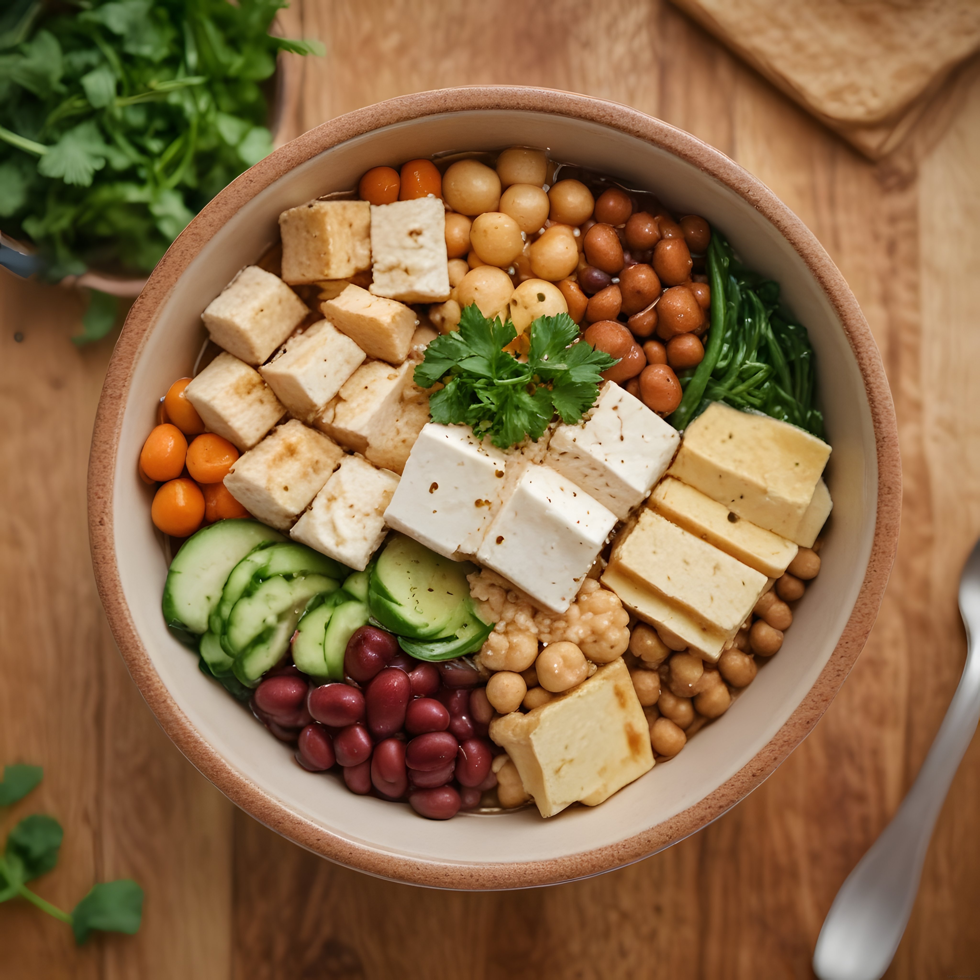 Vegan Buda Kasesi: Tofu, Nohut ve Taze Sebzelerle Besleyici Öğün