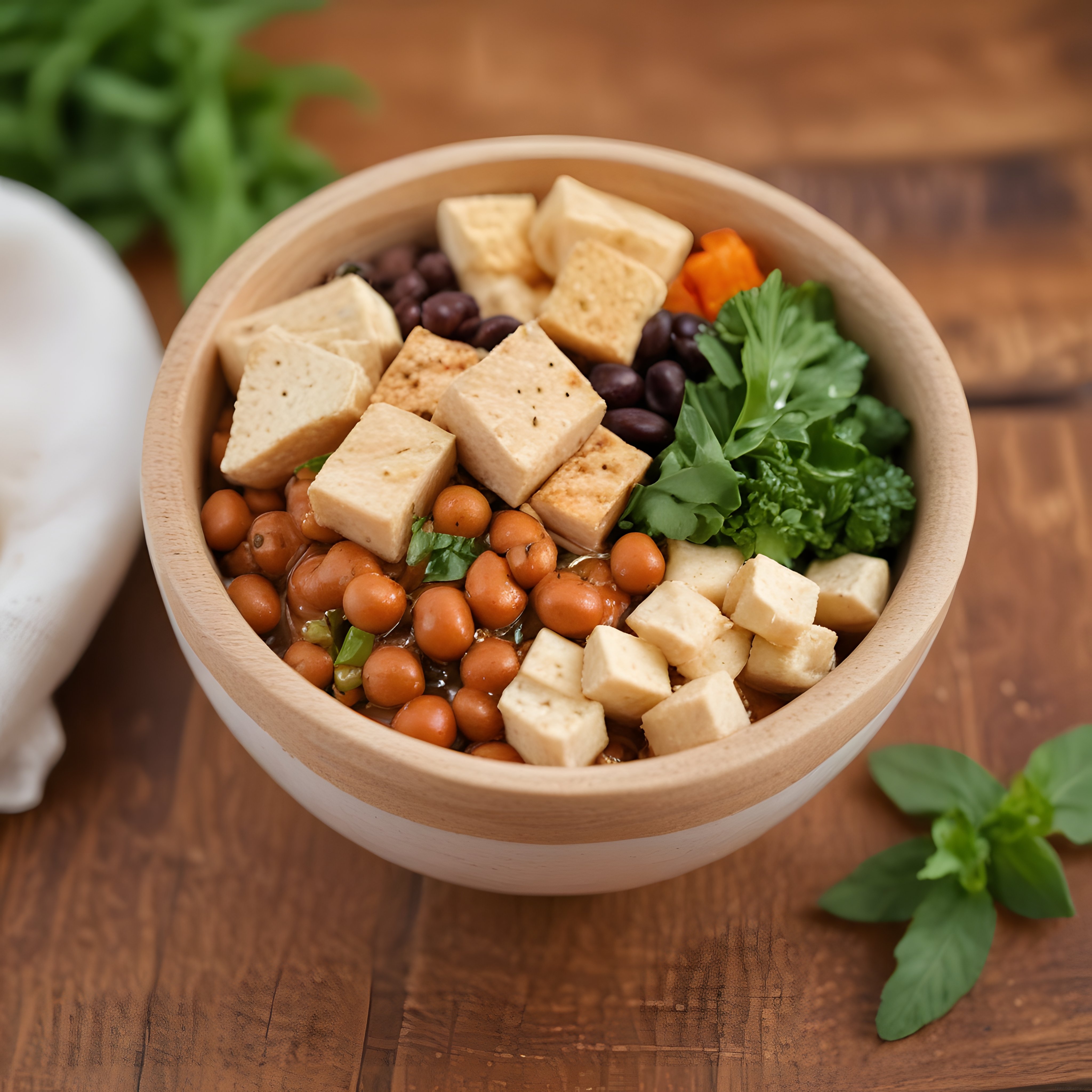 Vegan Buddha Kase: Ahşap Kaselerde Tofu ve Baklagilli Sağlıklı Tarif