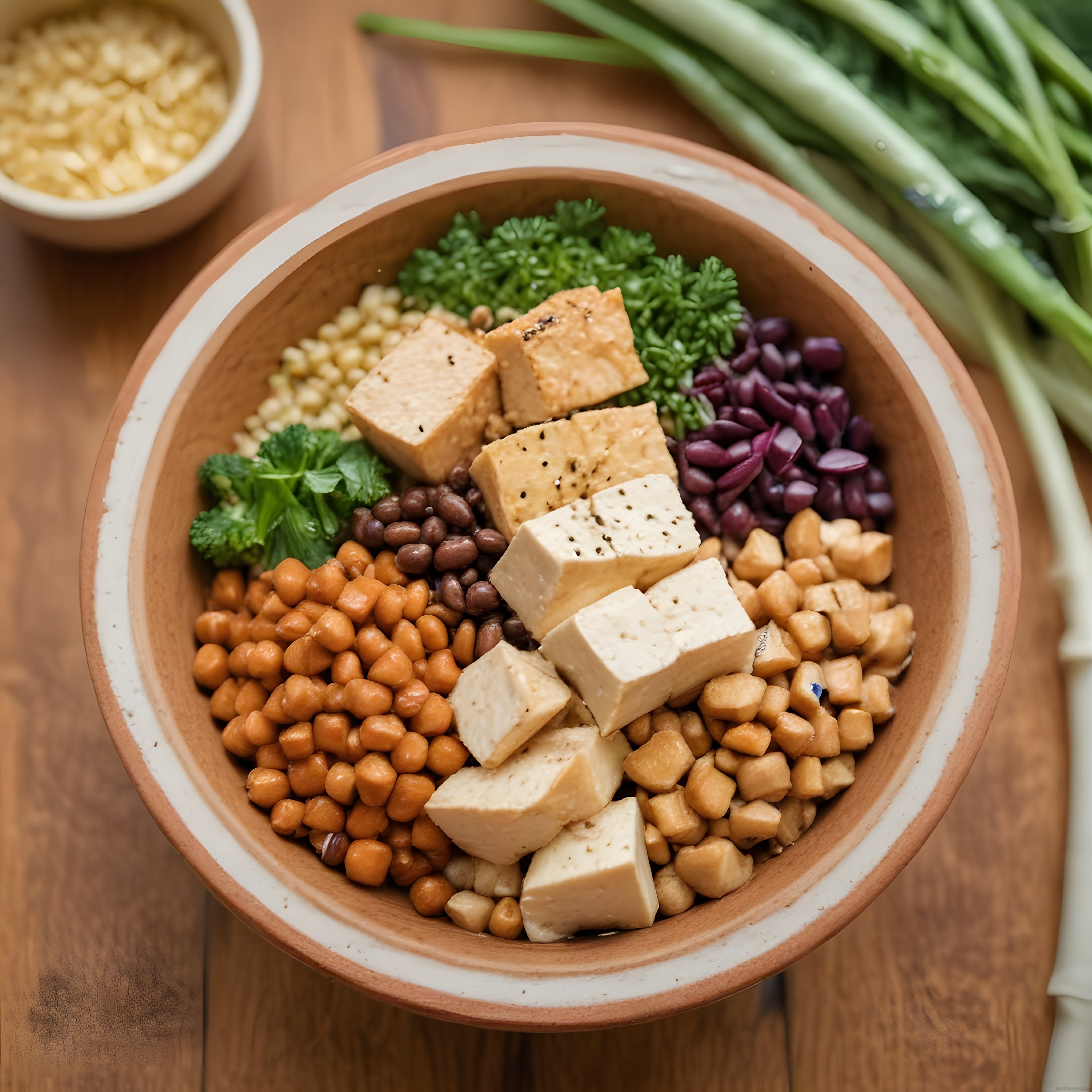 Vegan Protein Kasesi: Tofu, Nohut ve Fasulyeli Besleyici Bitkisel Öğün