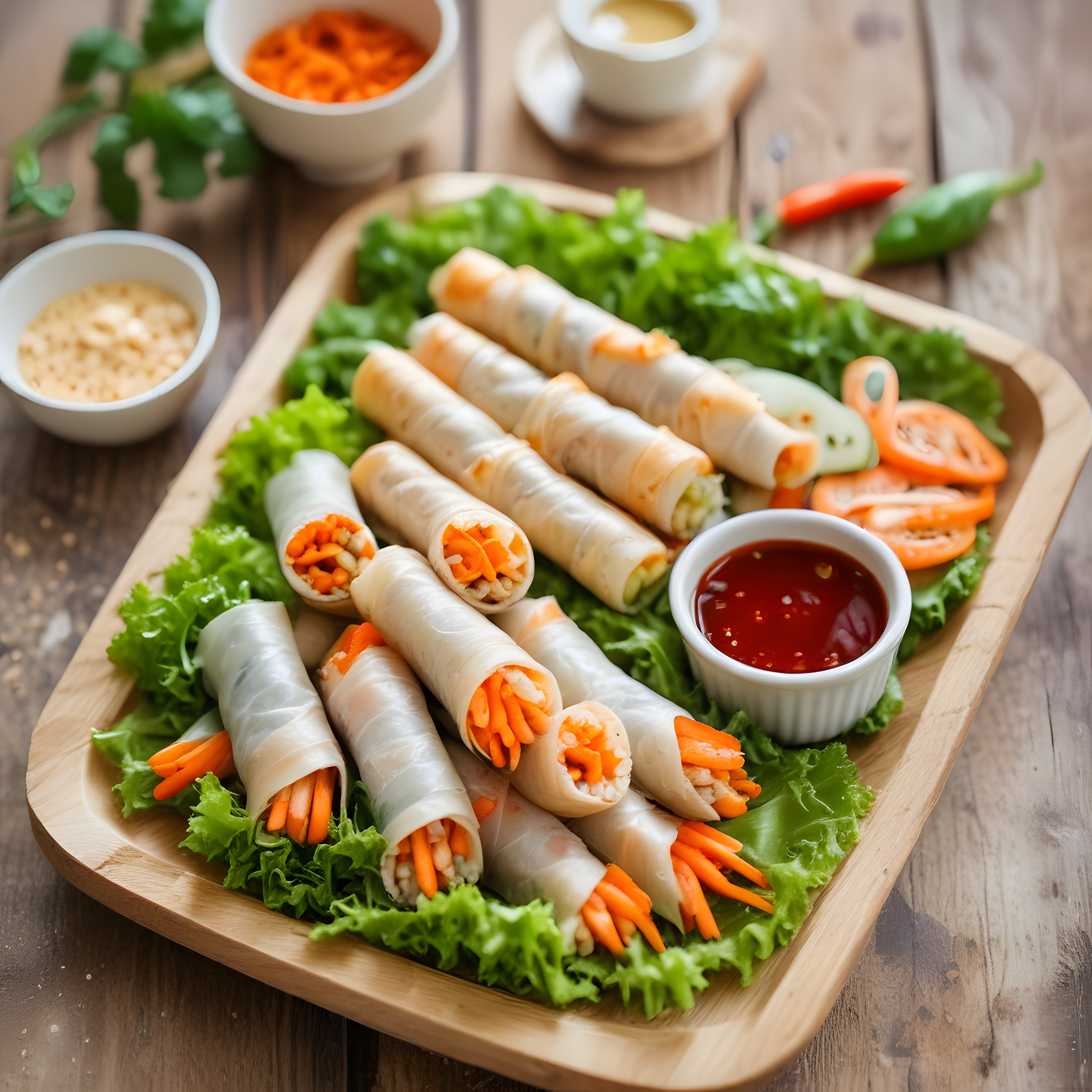 Vietnam Mutfağından Taze Havuçlu ve Karidesli Yaprak Sarma Tarifi