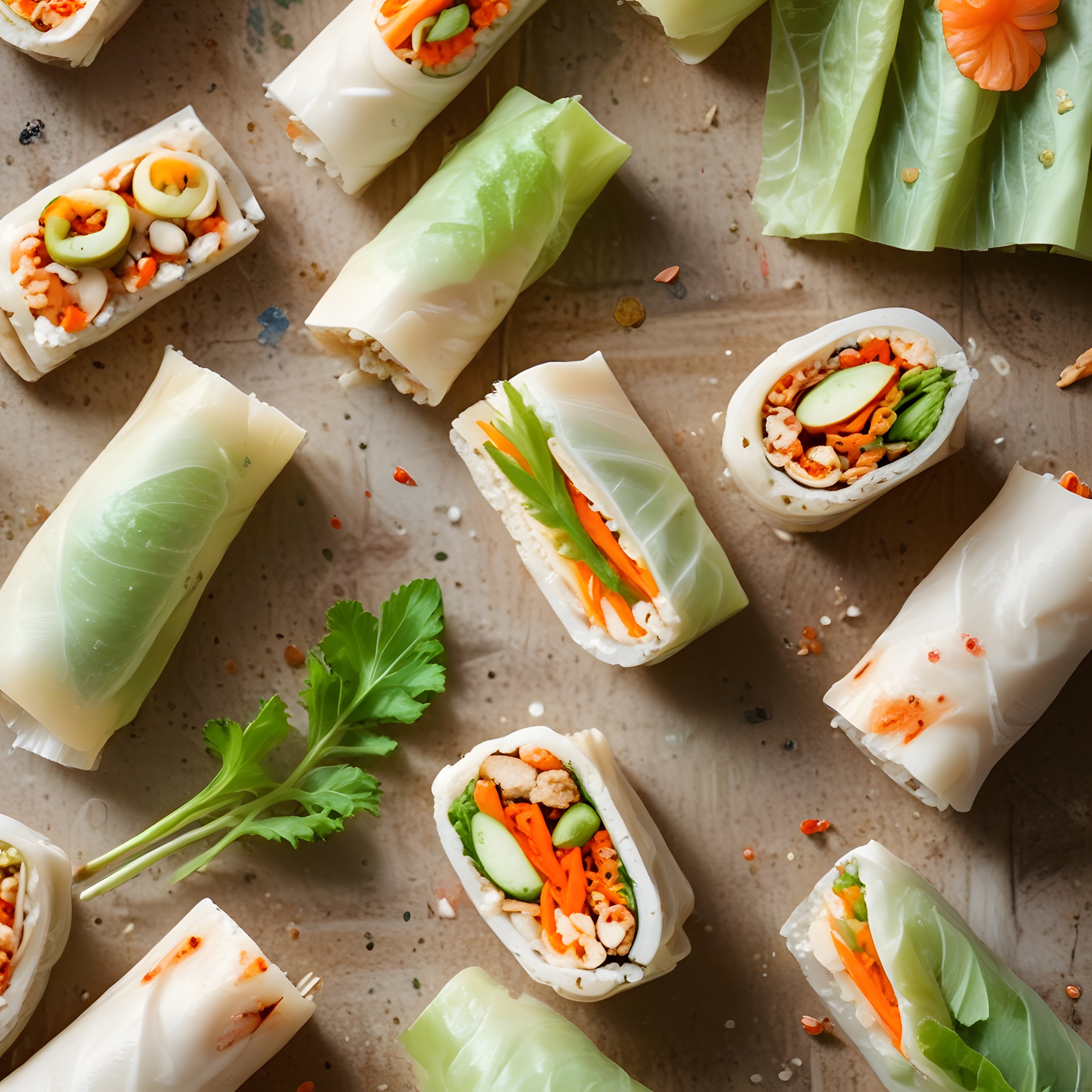 Vietnam Mutfağından Taze Spring Roll: Sebzeli ve Tavuklu Pirinç Kağıdı Ruloları