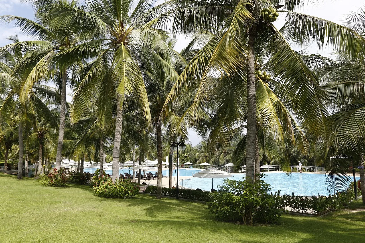 Vietnam sahilinde lüks spa havuzu - tatil manzarası