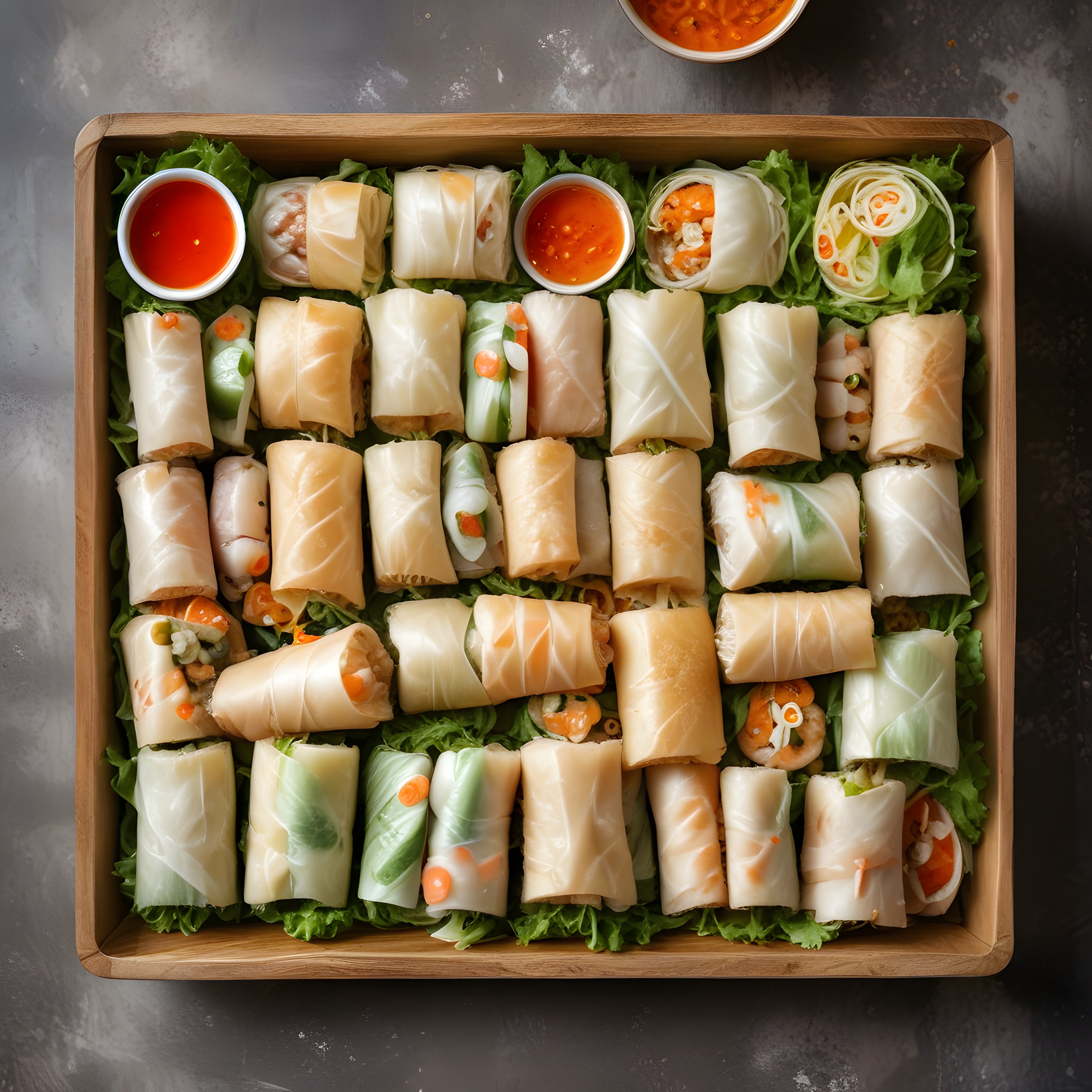 Vietnam Taze Bahar Ruloları: Karidesli ve Sebzeli Çeşitleriyle Şık Sunum